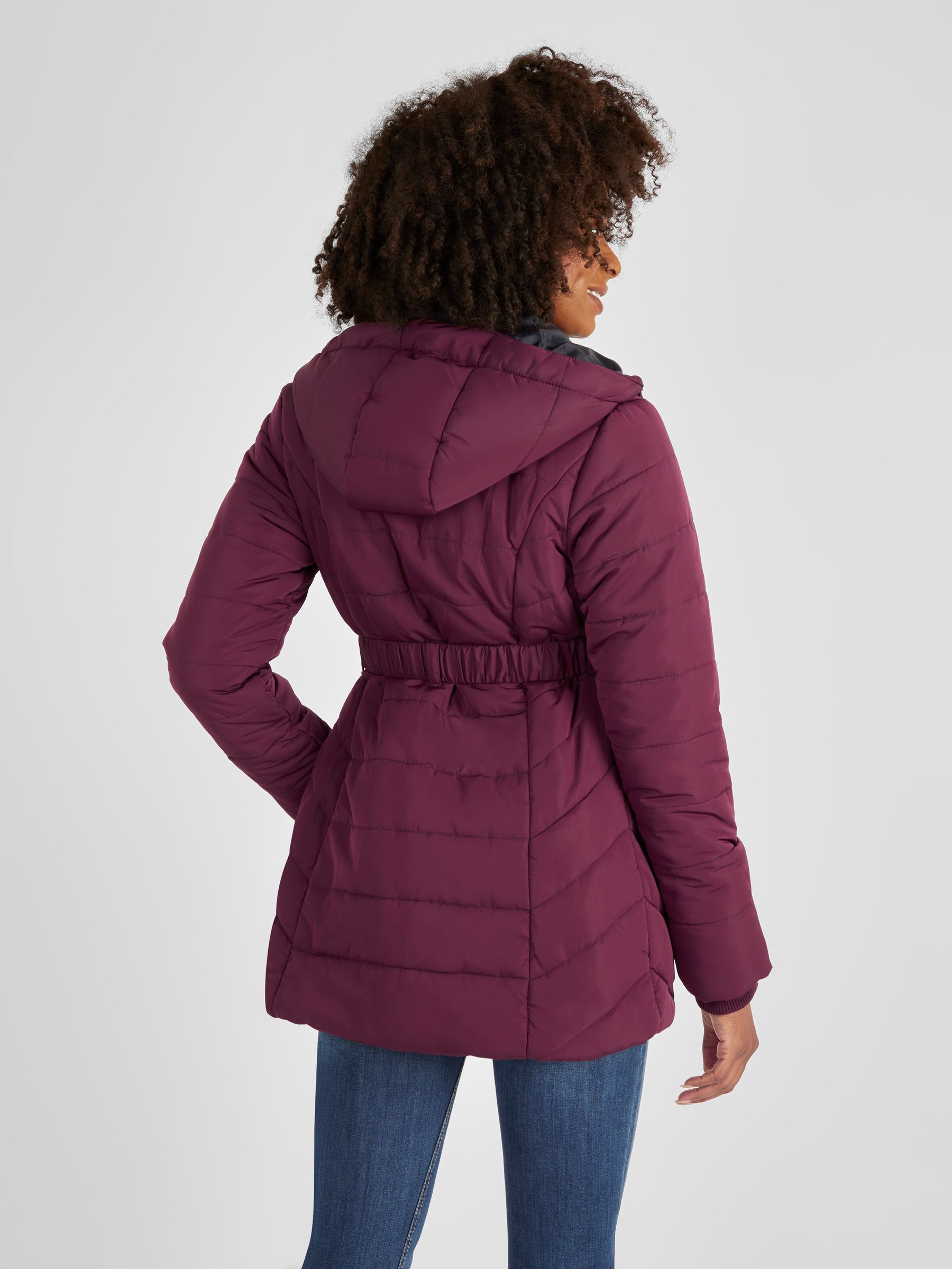 Wine Red 2-in-1 Maternity Puffer Jacket - Image 3 of 4