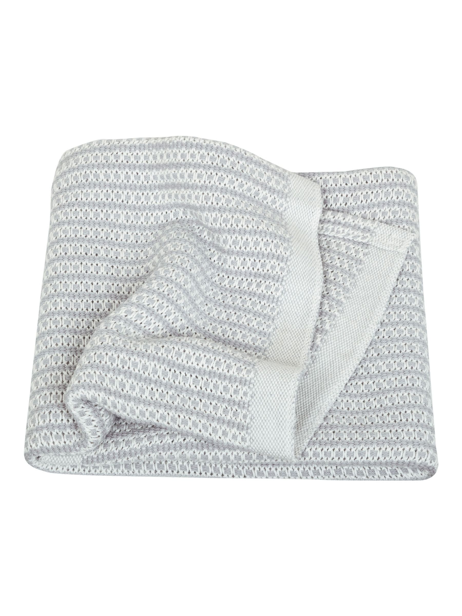 Woven Cotton Cellular Blanket in Grey - Image 1 of 3