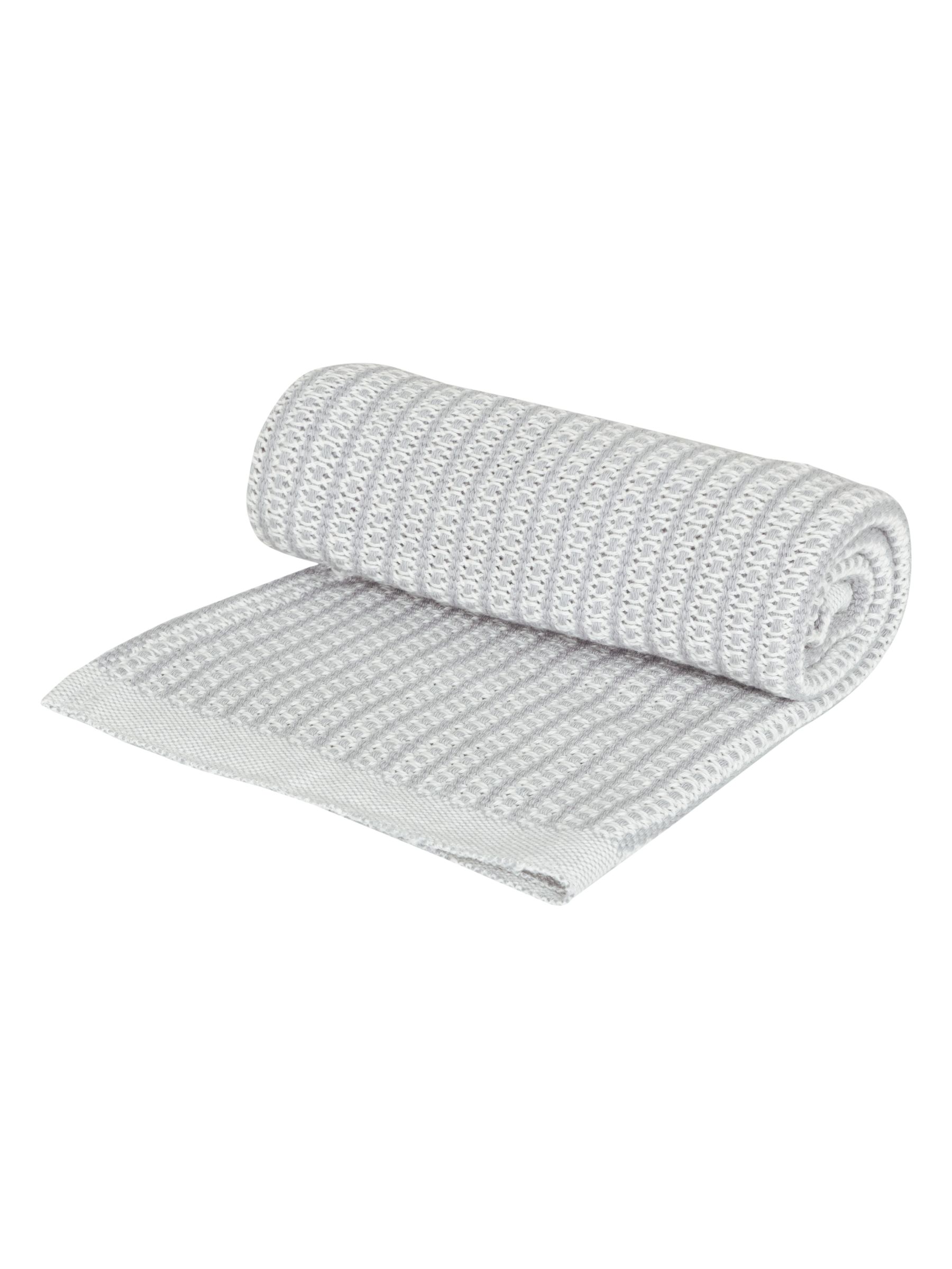 Woven Cotton Cellular Blanket in Grey - Image 2 of 3