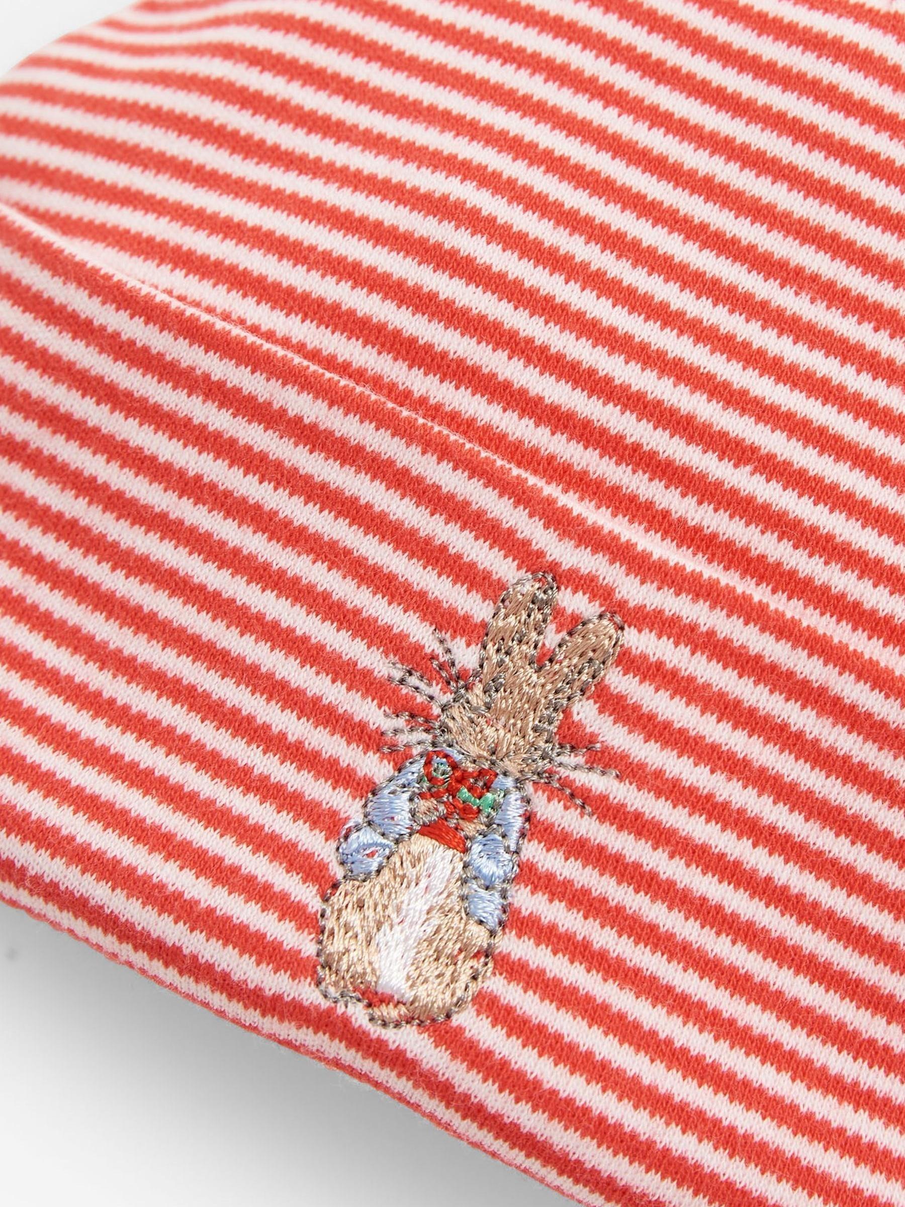 2-Piece Peter Rabbit Smocked Christmas Baby Sleepsuit & Hat Set in Red - Image 7 of 7
