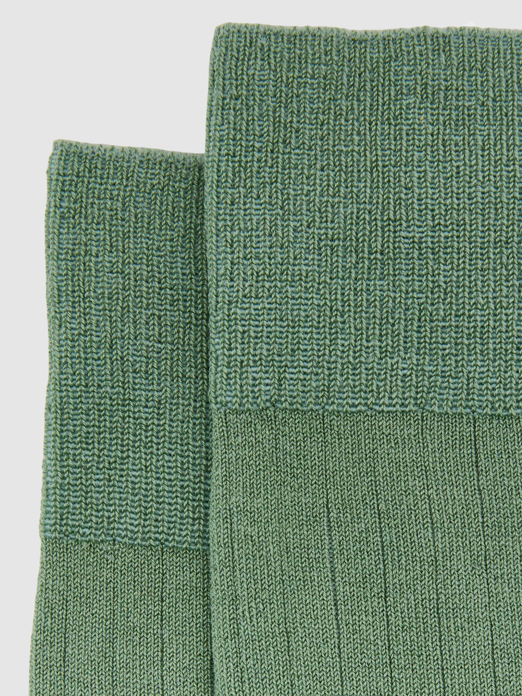 Cotton-Blend Ribbed Socks in Washed Sage Green - Image 3 of 3