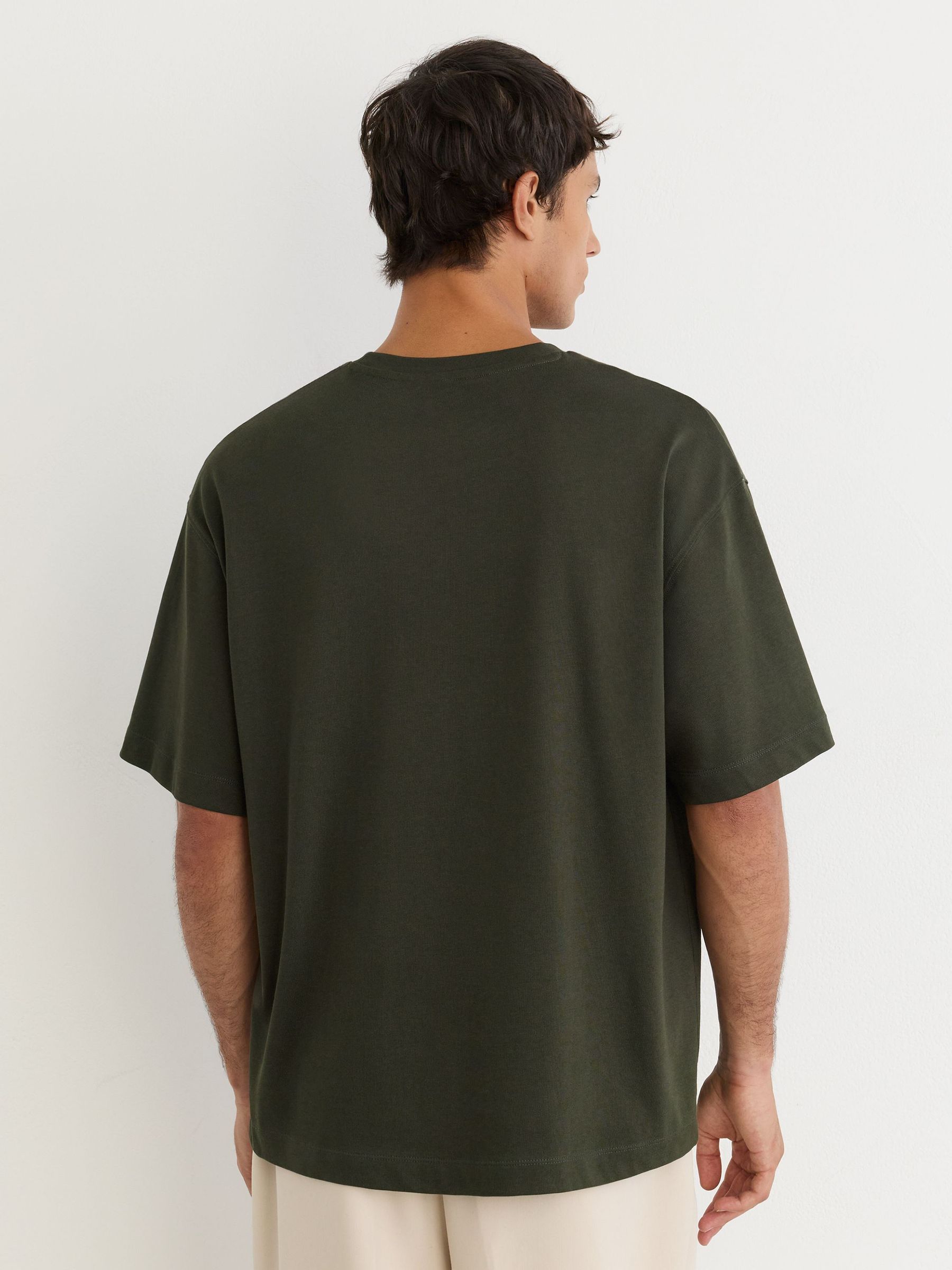 Monogram Motif Cotton Relaxed-Fit T-Shirt in Dark Green - Image 5 of 6
