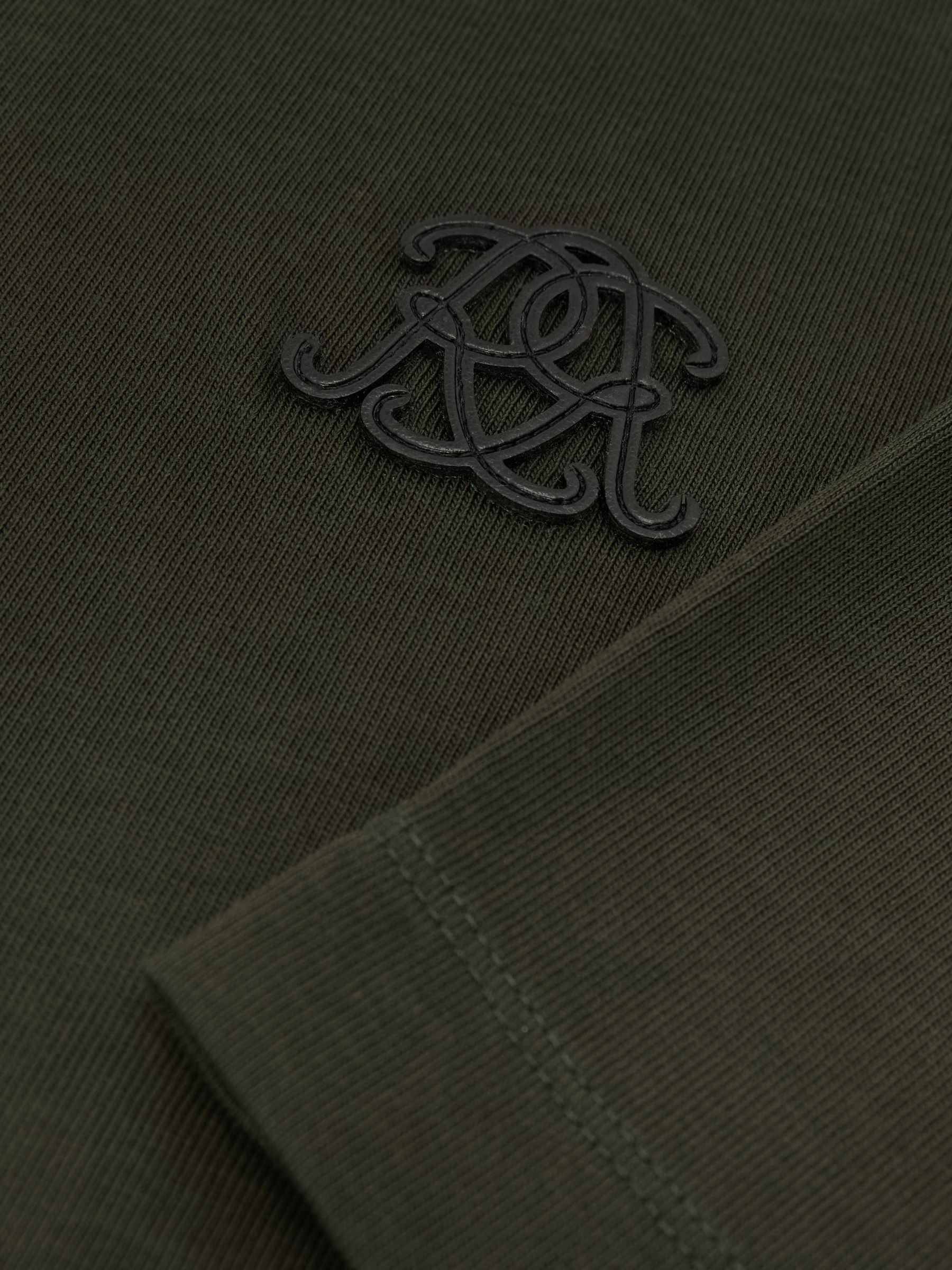 Monogram Motif Cotton Relaxed-Fit T-Shirt in Dark Green - Image 6 of 6