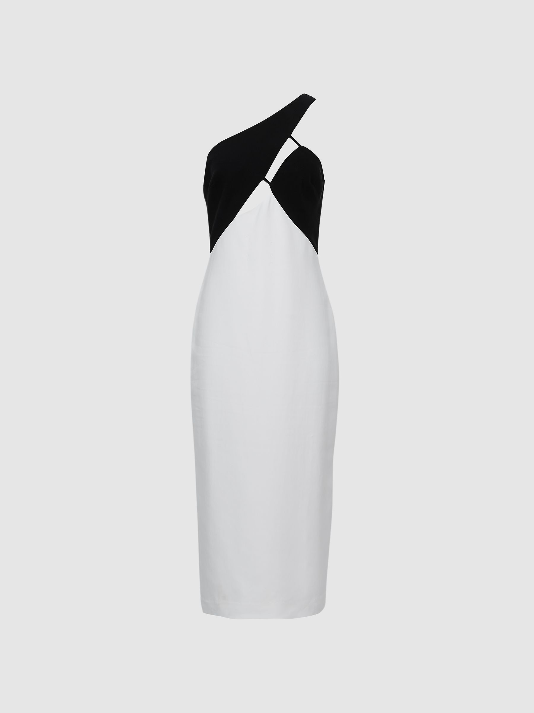One Shoulder Bodycon Midi Dress in White - Image 2 of 7