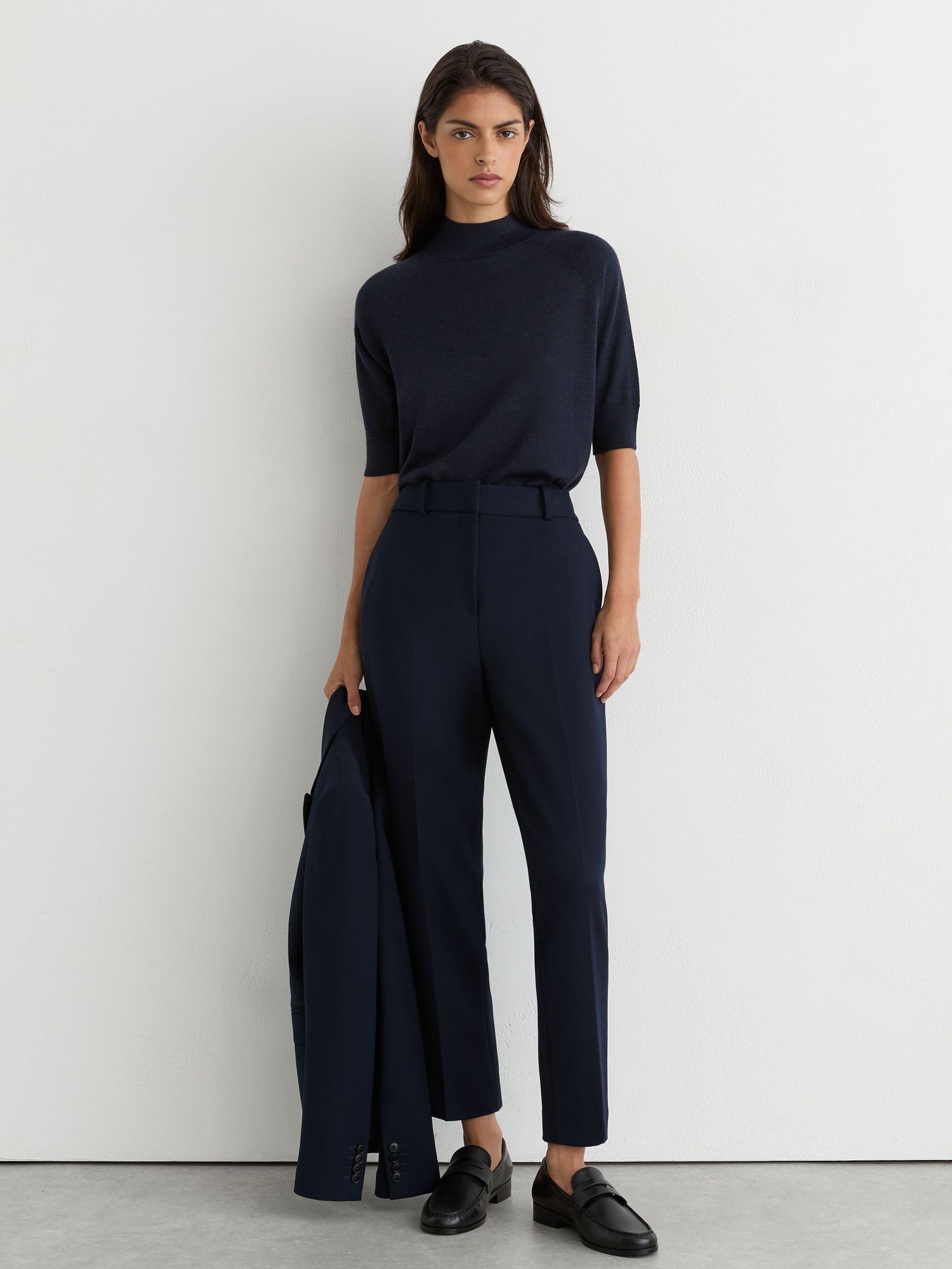 Tall Slim-Fit Suit Trousers in Navy - Image 3 of 8