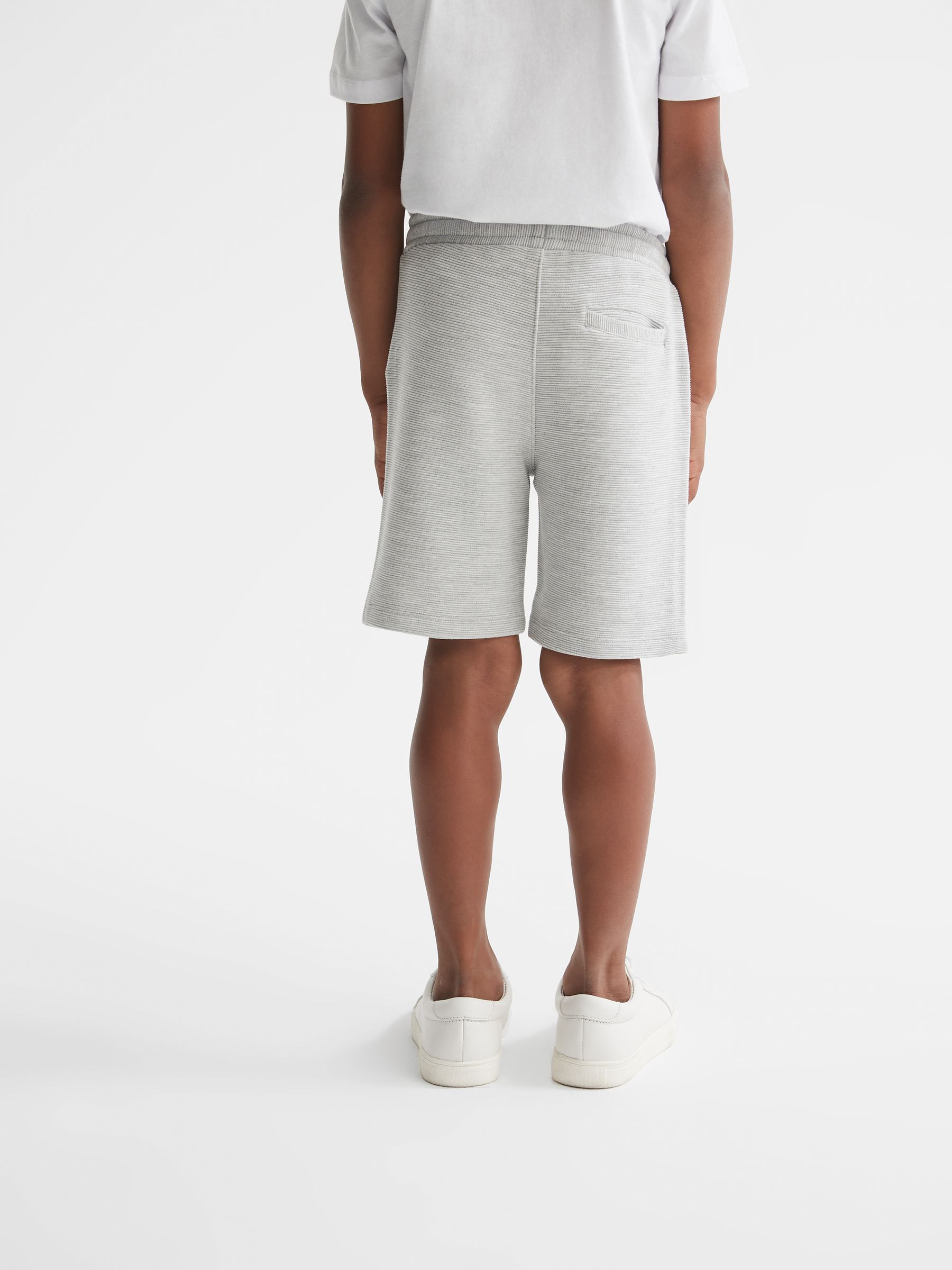 Senior Gerippte Jersey-Shorts, Grau - Bild 5 von 6