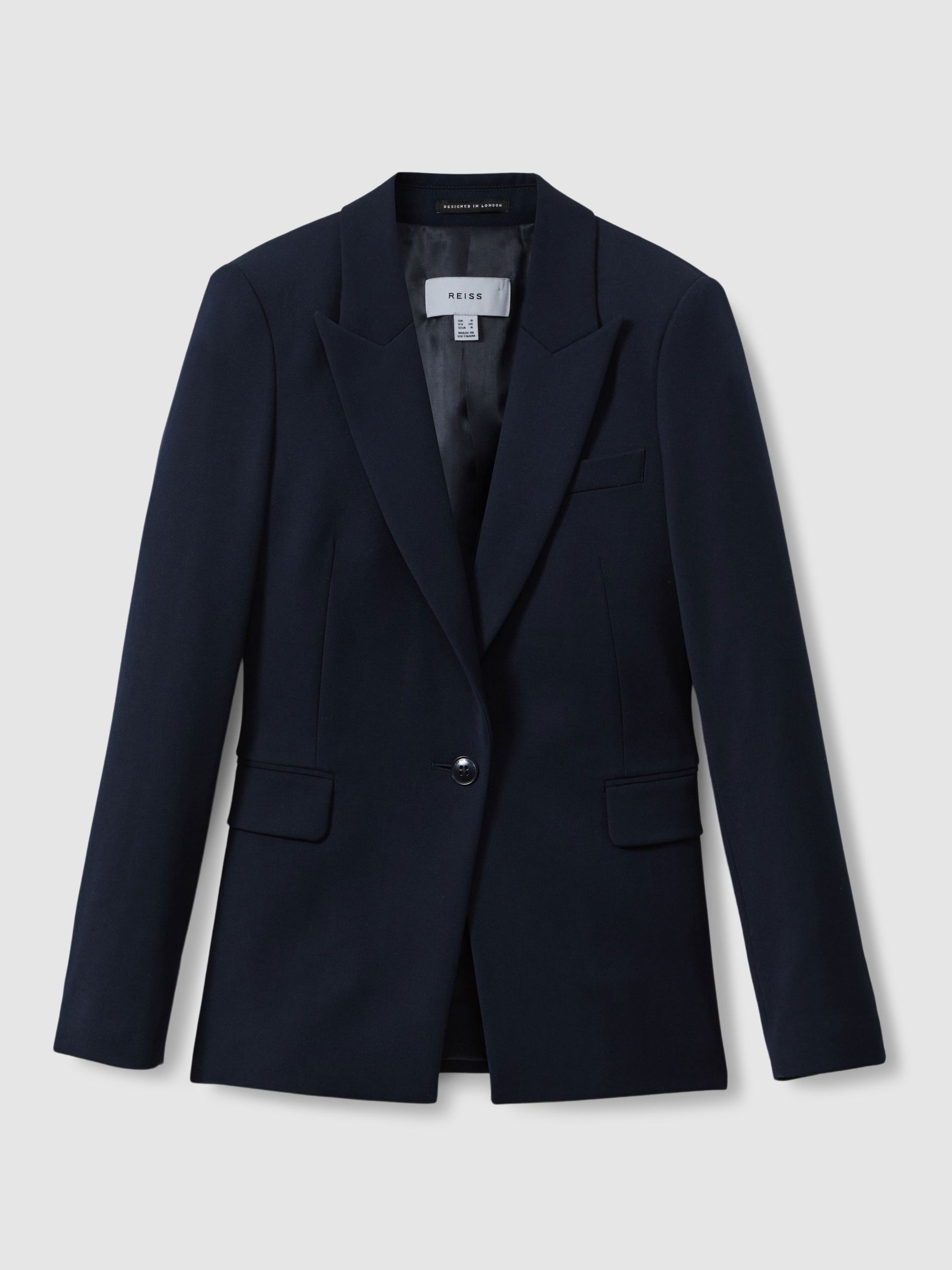 Tall Tailored Single Breasted Suit Blazer in Navy - Image 2 of 8
