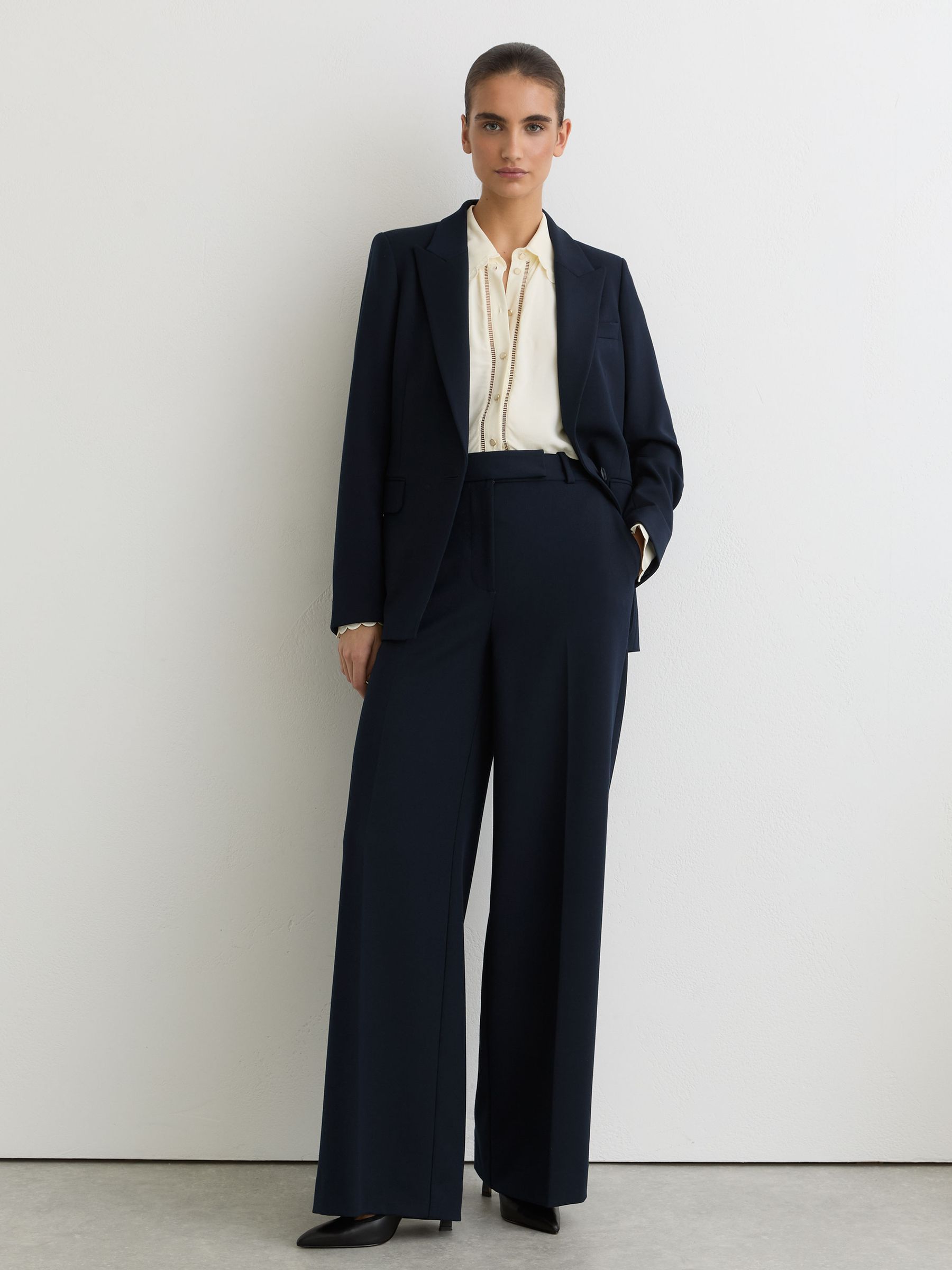 Tall Tailored Single Breasted Suit Blazer in Navy - Image 3 of 8