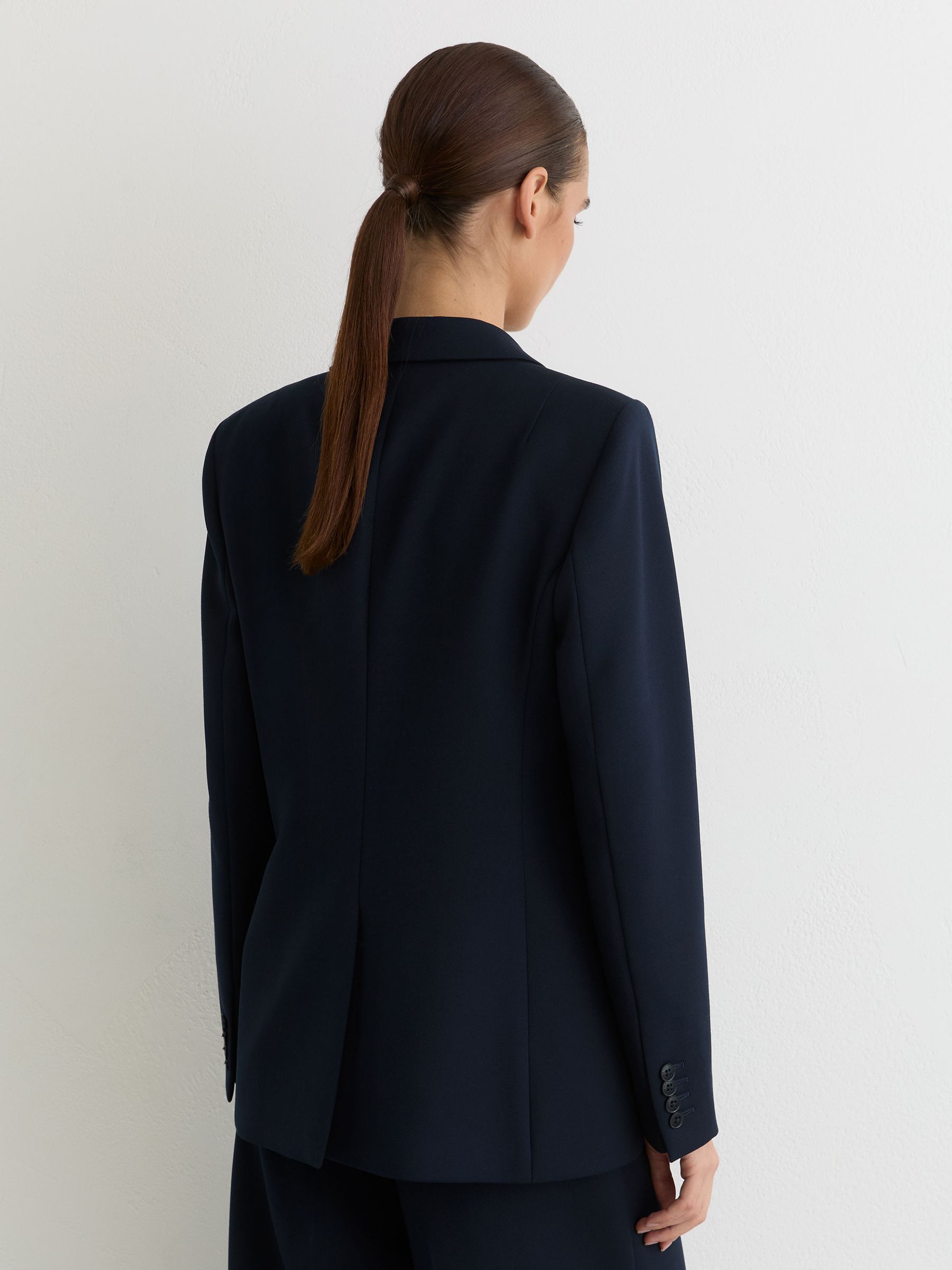 Tall Tailored Single Breasted Suit Blazer in Navy - Image 5 of 8