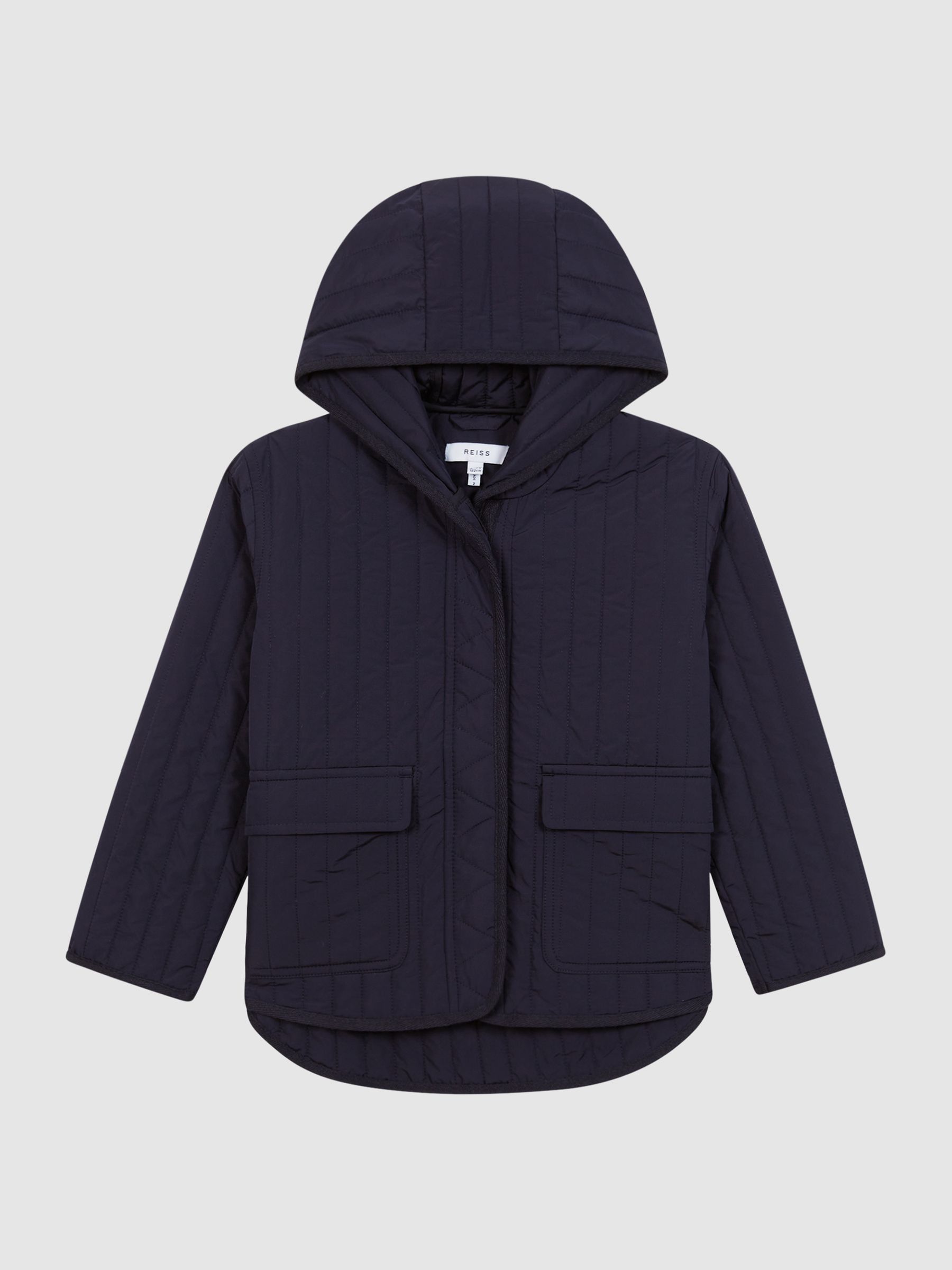 Senior Quilted Puffer Jacket in Navy - Image 2 of 9