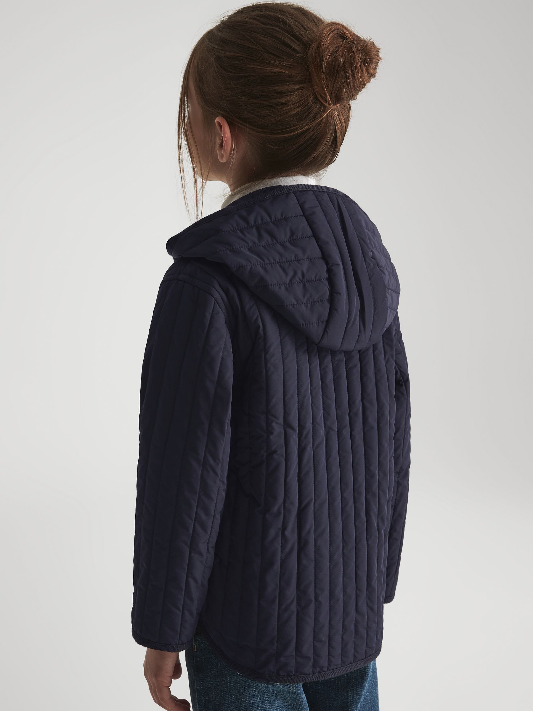 Senior Quilted Puffer Jacket in Navy - Image 5 of 9