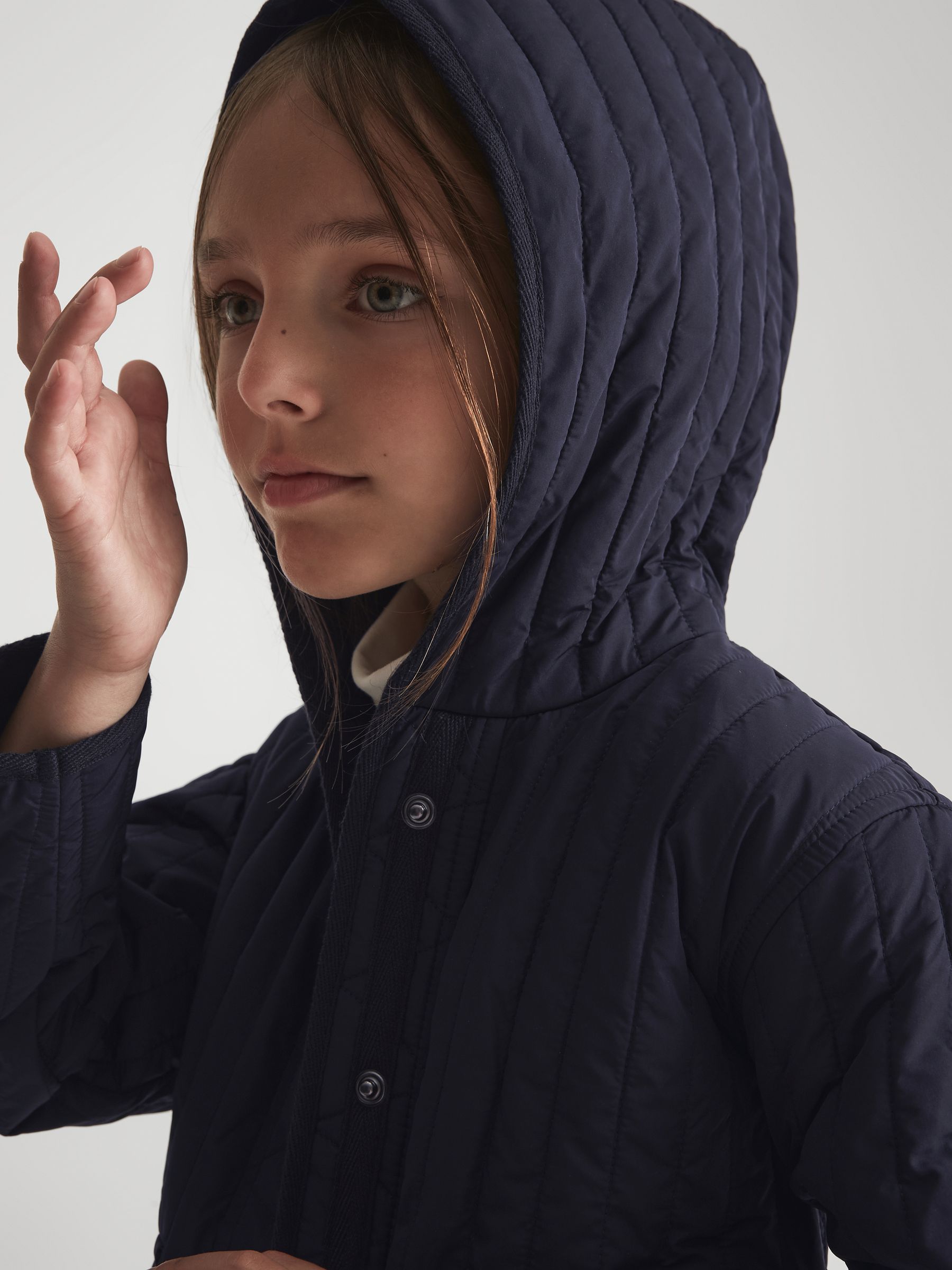 Senior Quilted Puffer Jacket in Navy - Image 6 of 9