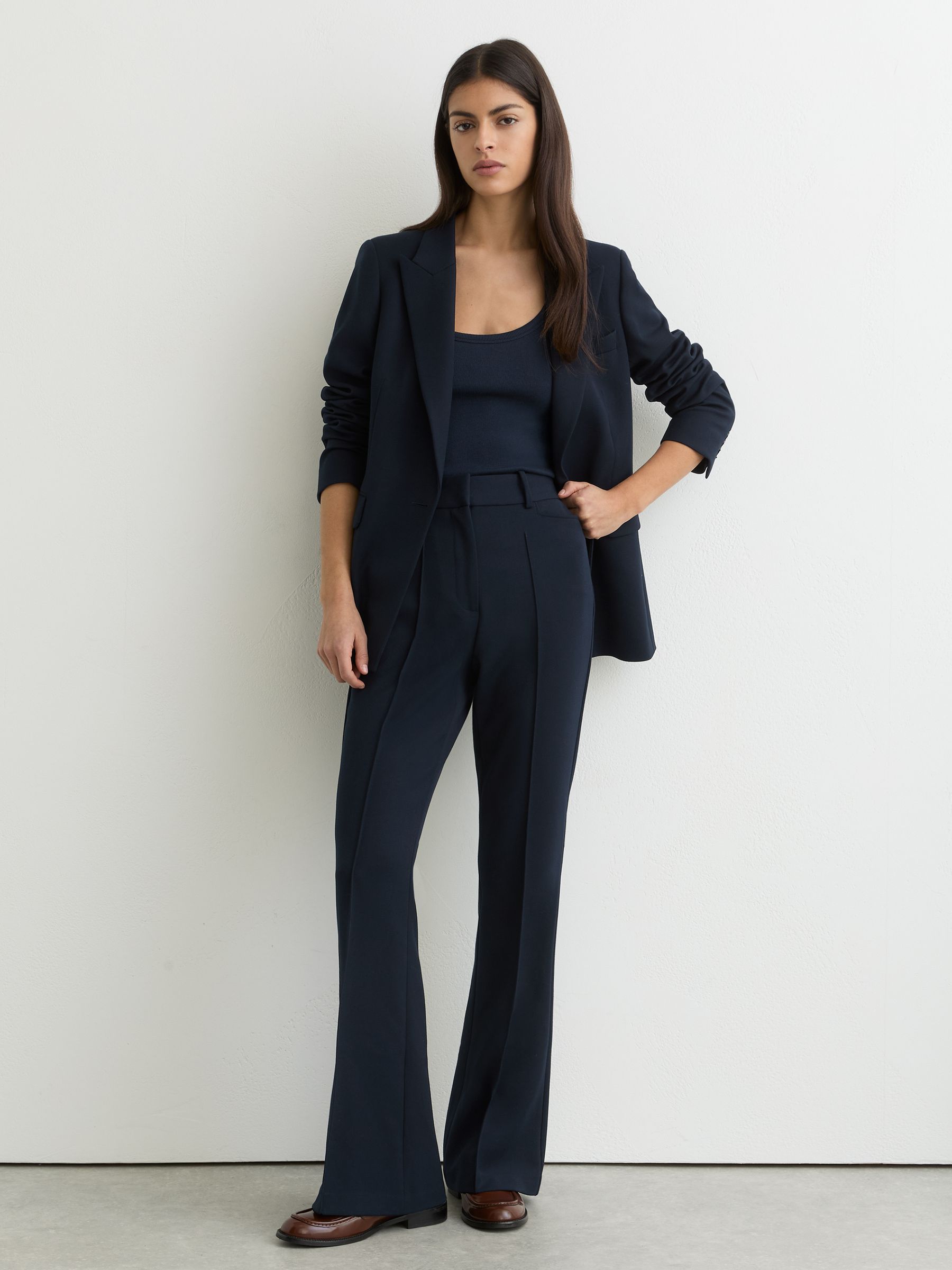 Grands Pantalon de costume évasé bleu marine - Image 1 de 8