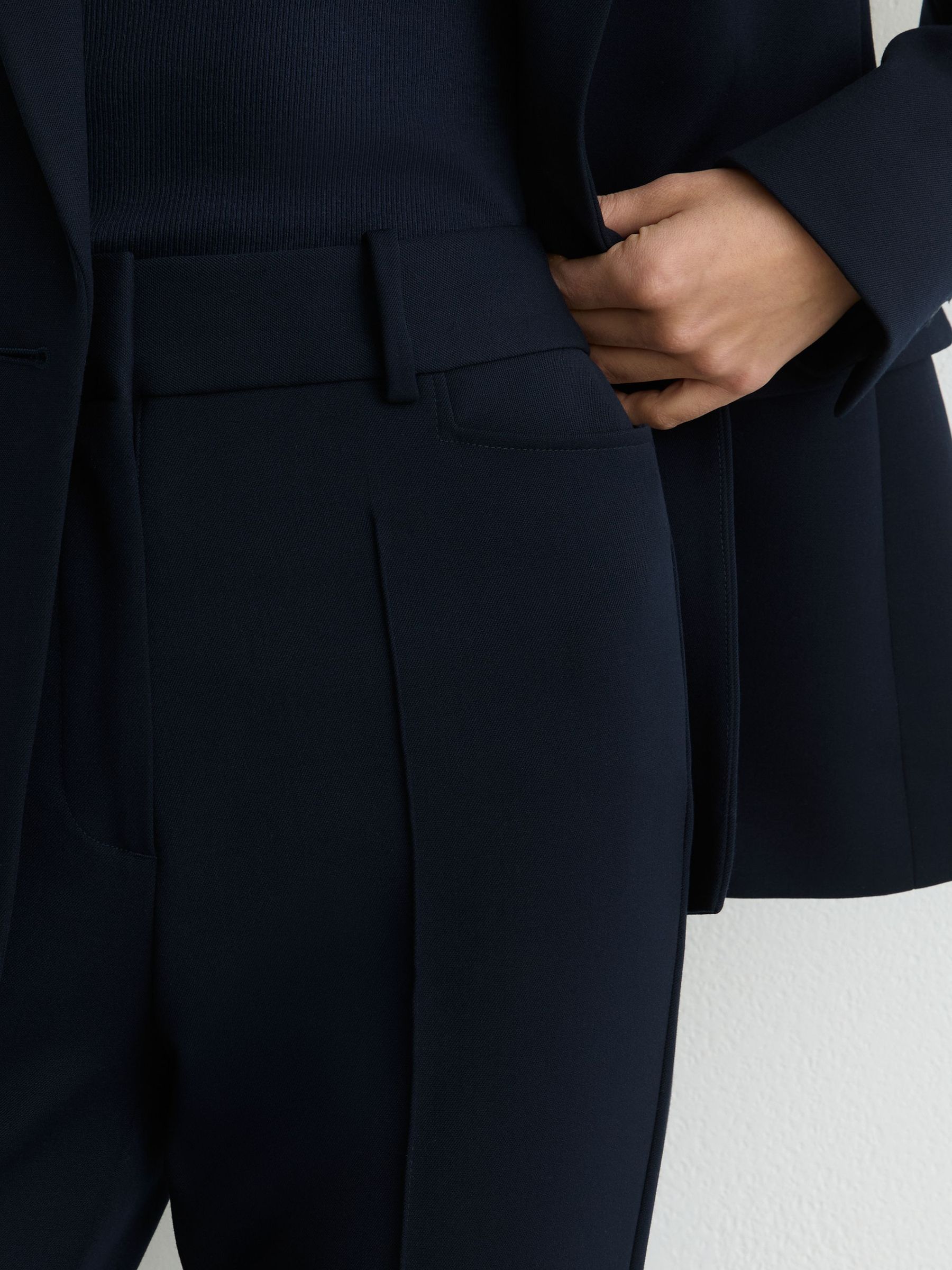 Grands Pantalon de costume évasé bleu marine - Image 3 de 8