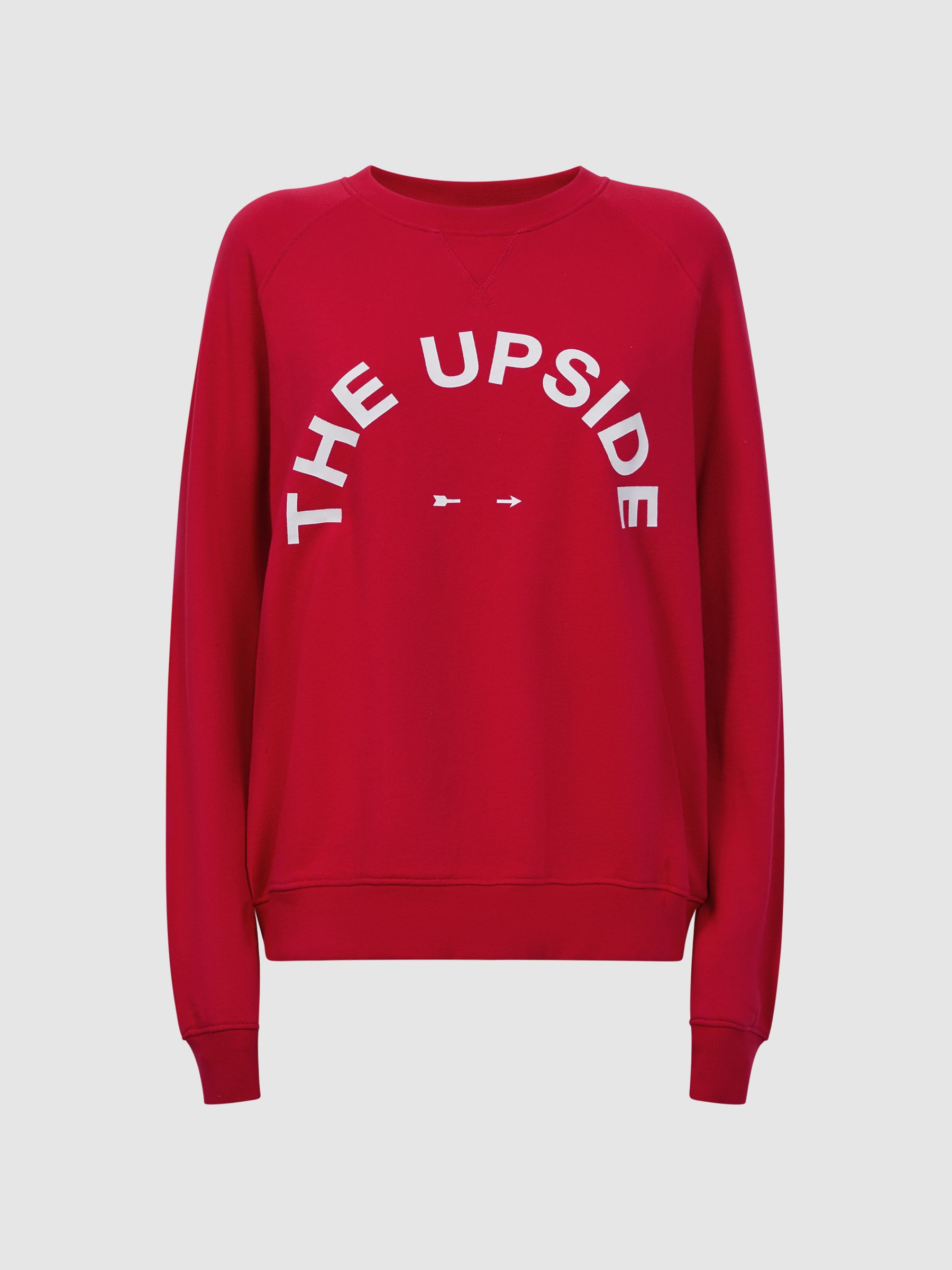 The Upside Crew Neck Jumper in Red - Image 2 of 5