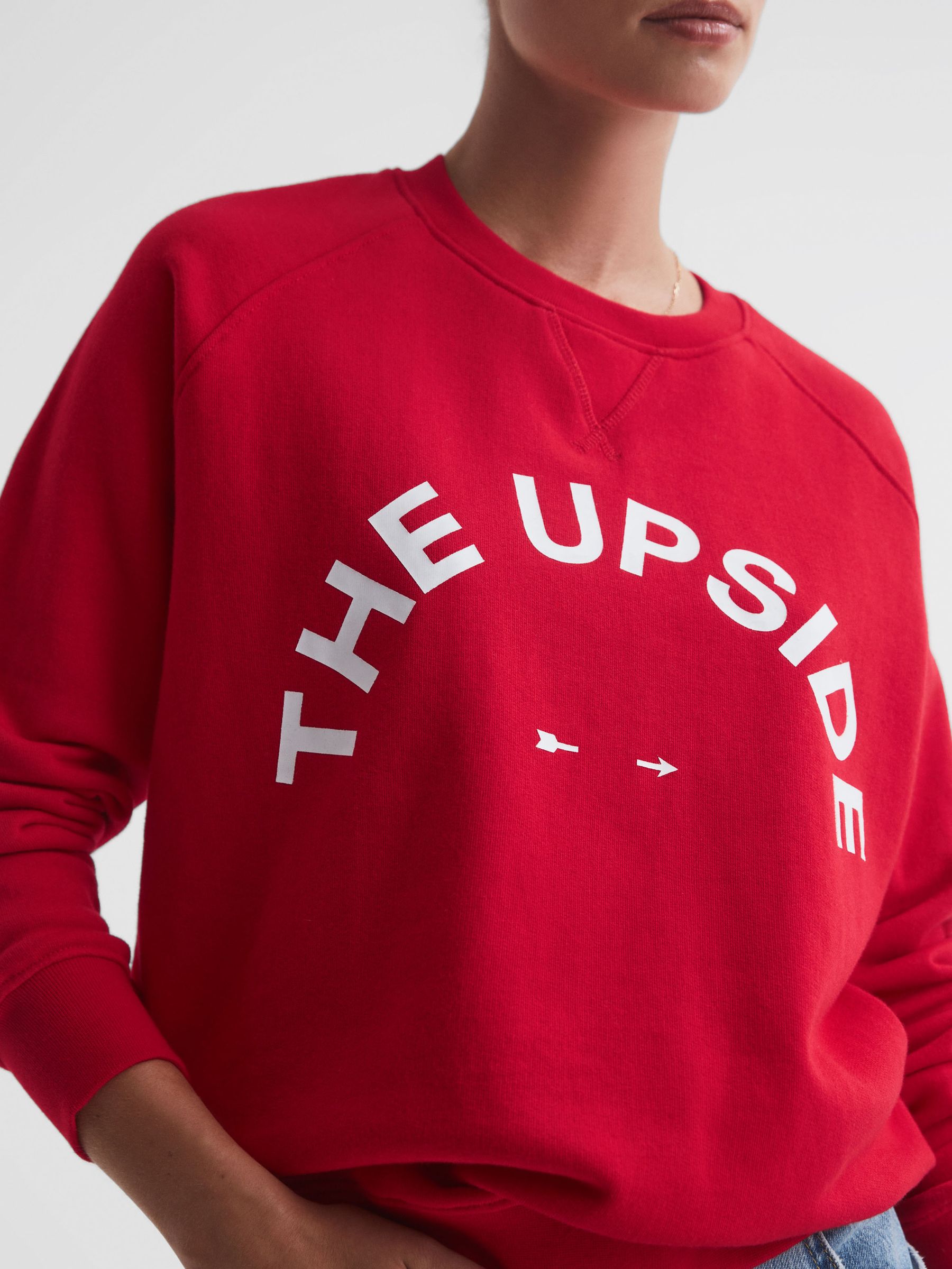 The Upside Crew Neck Jumper in Red - Image 4 of 5