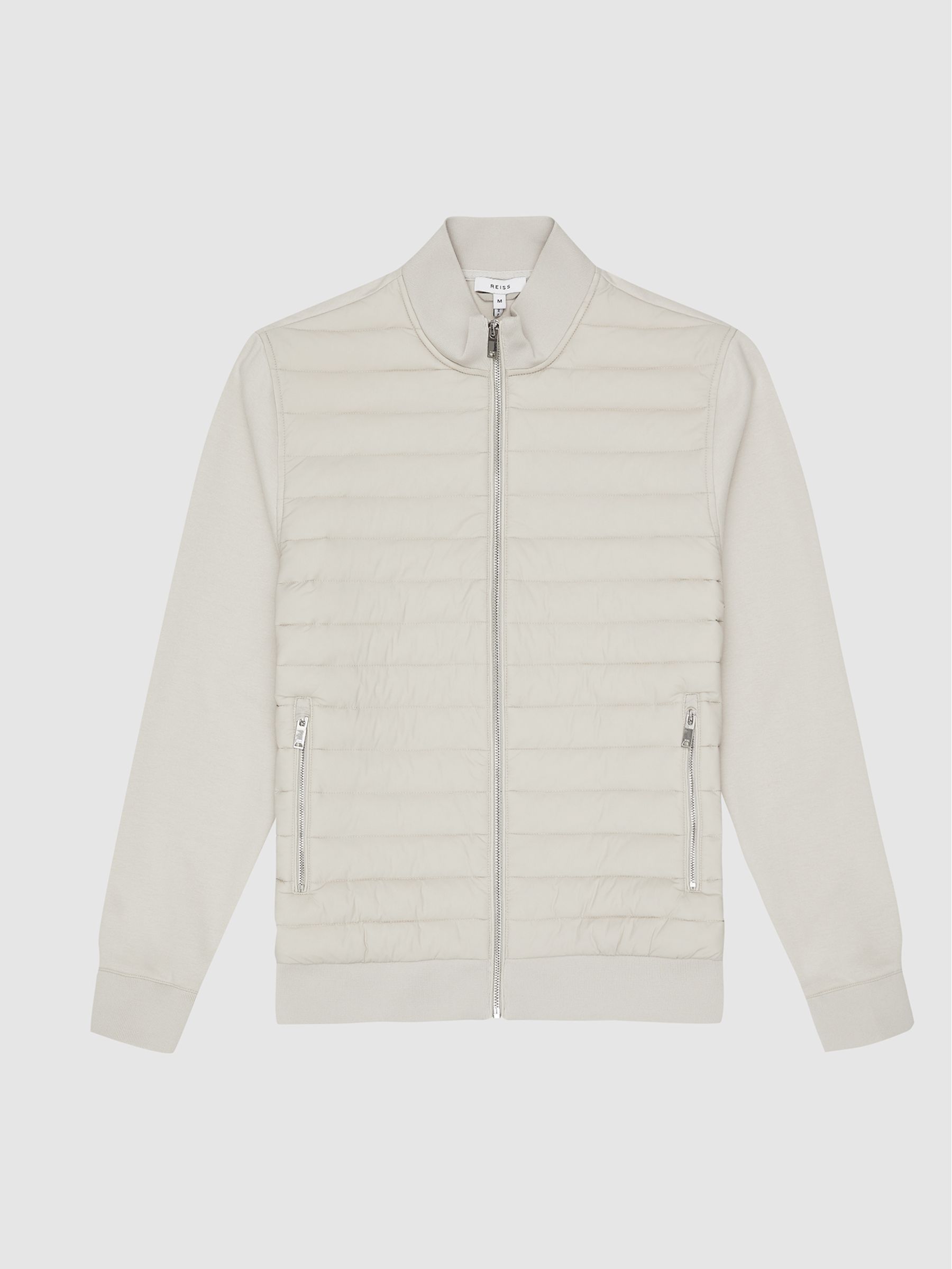 Quilted Hybrid Jacket in Stone - image 1