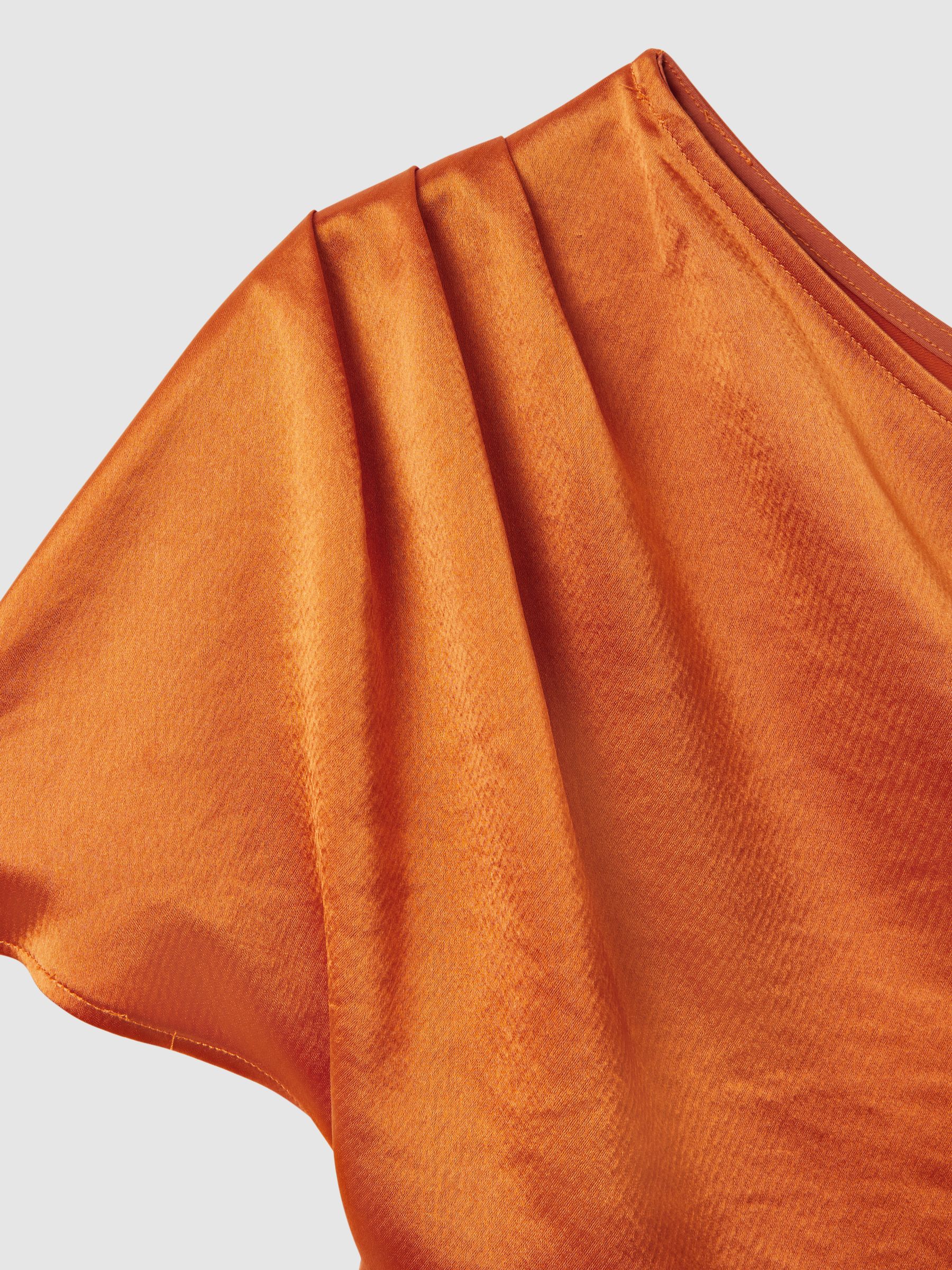 Anna Quan Satin Off-The-Shoulder Top in Kumquat - Image 5 of 5