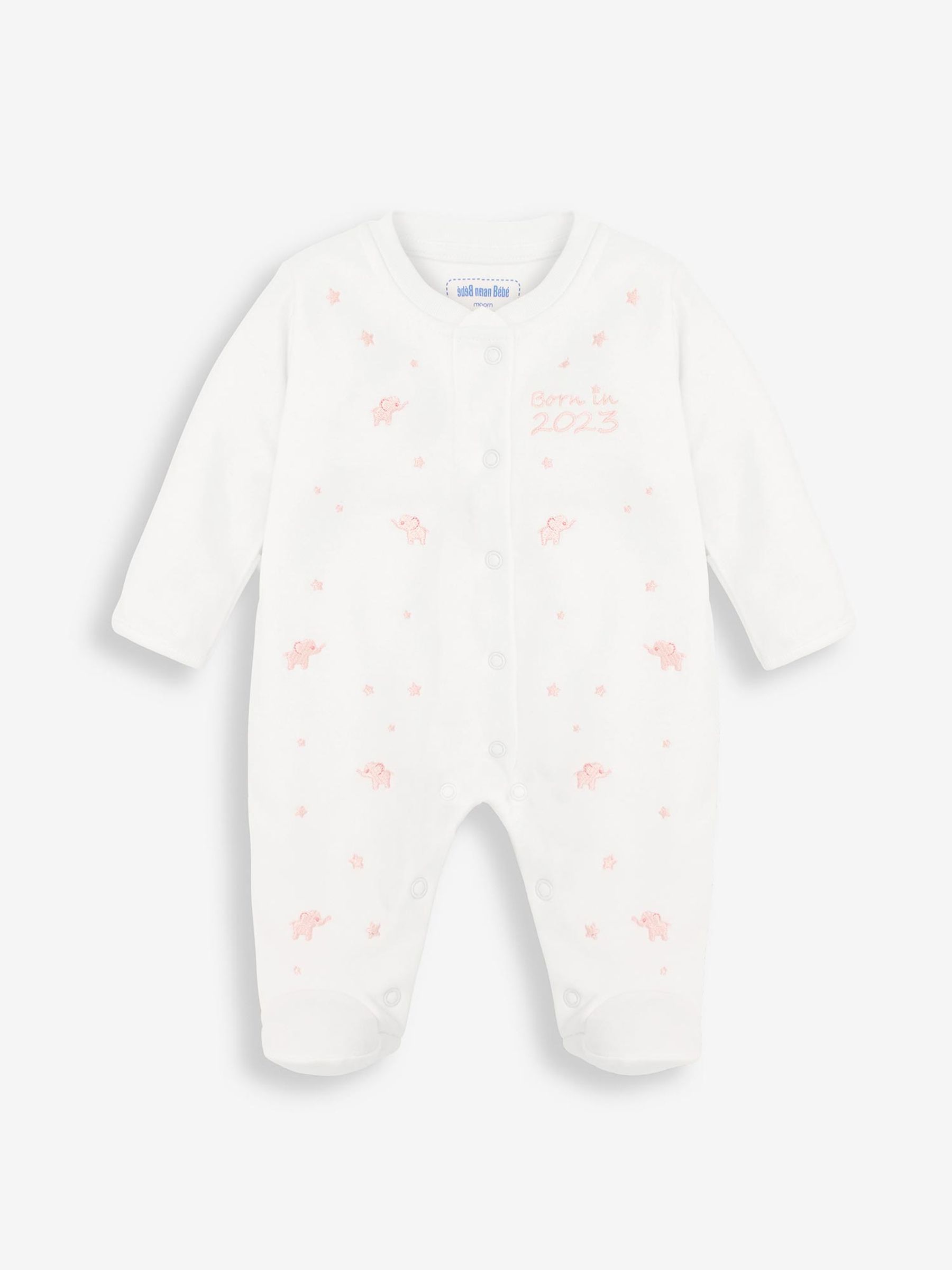 Pink Born in 2023 Embroidered Sleepsuit - Image 1 of 3