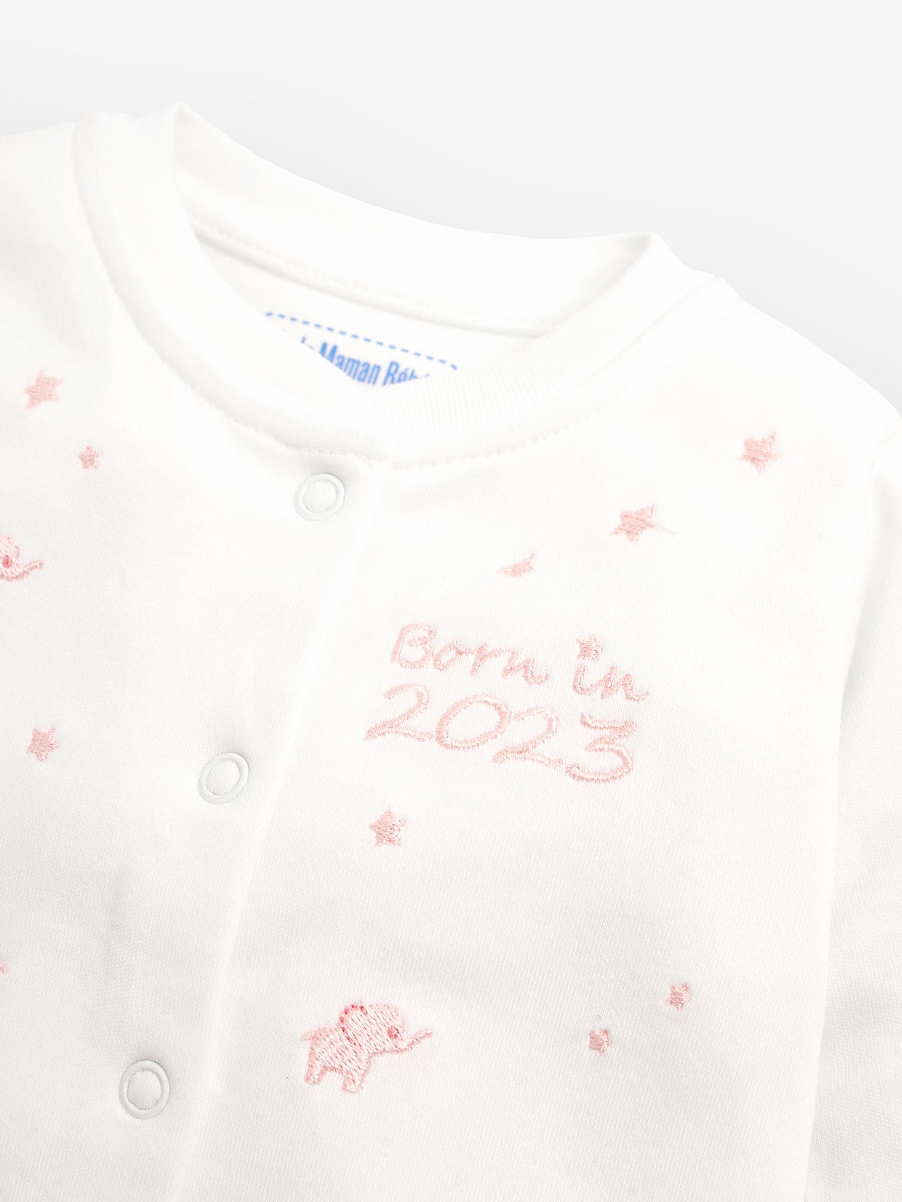Pink Born in 2023 Embroidered Sleepsuit - Image 2 of 3