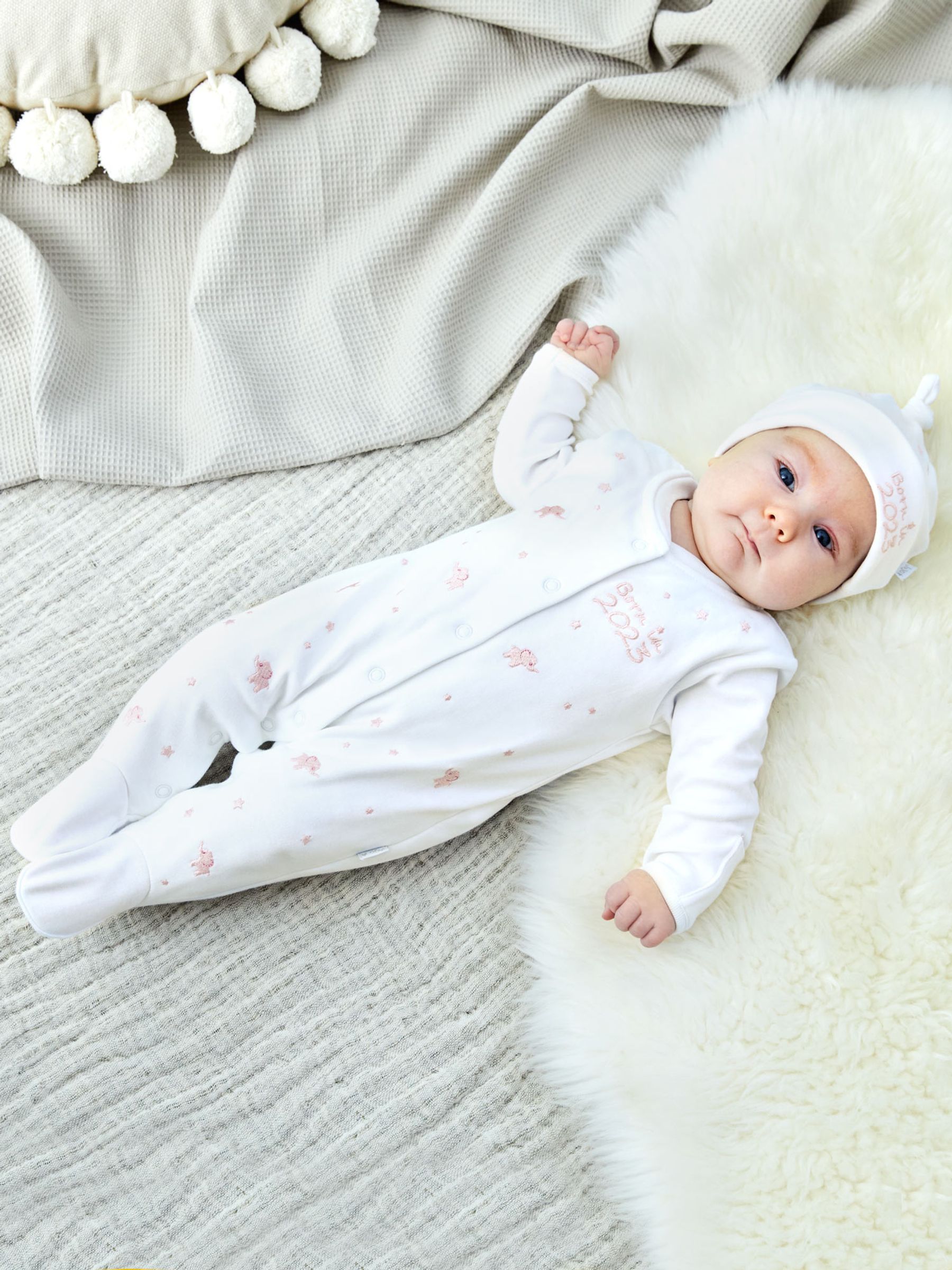 Pink Born in 2023 Embroidered Sleepsuit - Image 3 of 3