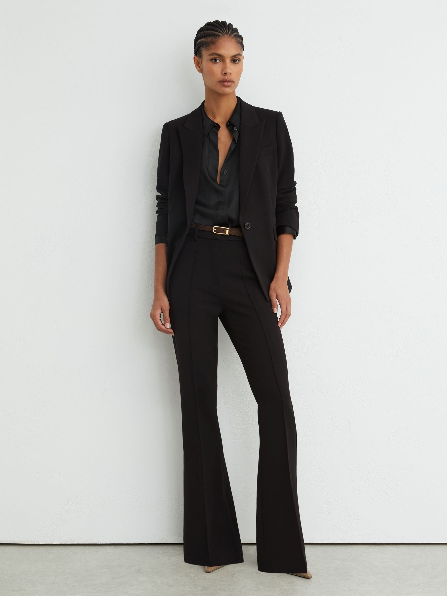 Tall Flared Suit Trousers in Black - Image 3 of 9