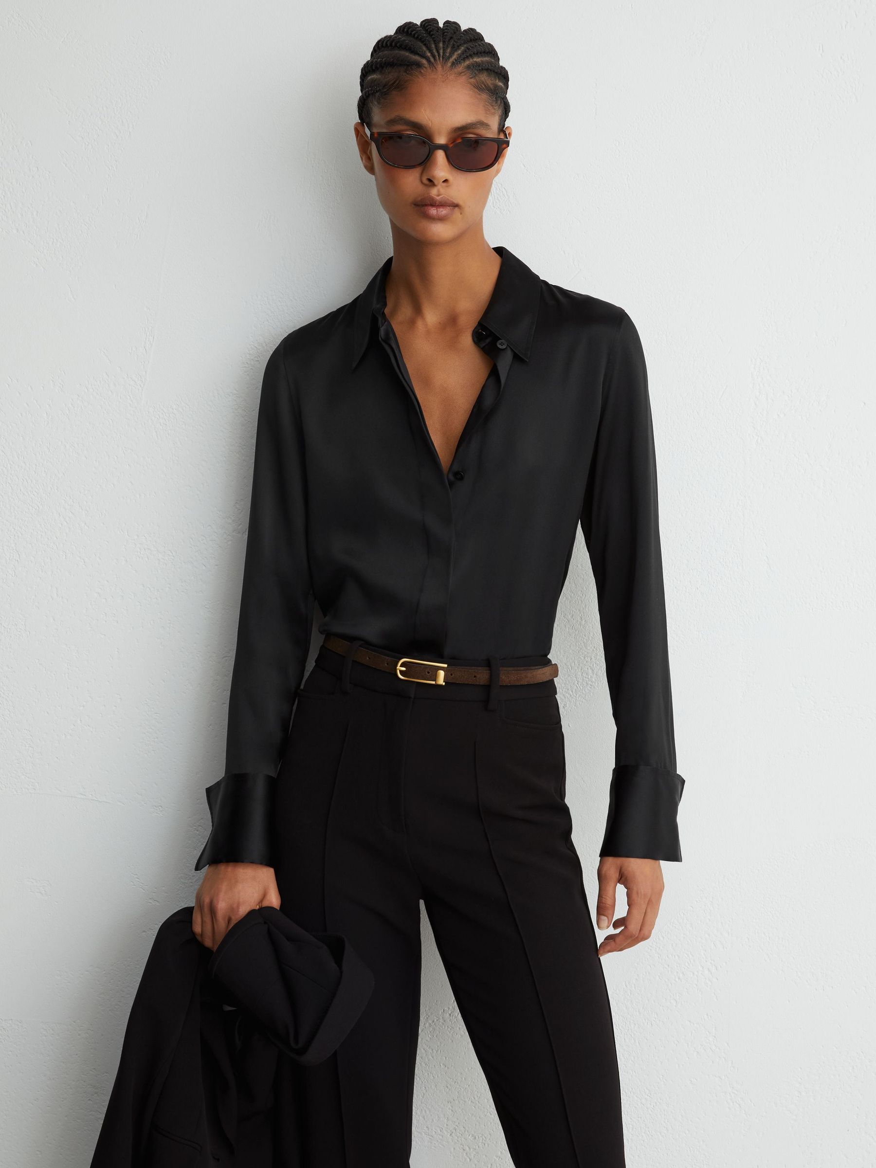 Tall Flared Suit Trousers in Black - Image 4 of 9
