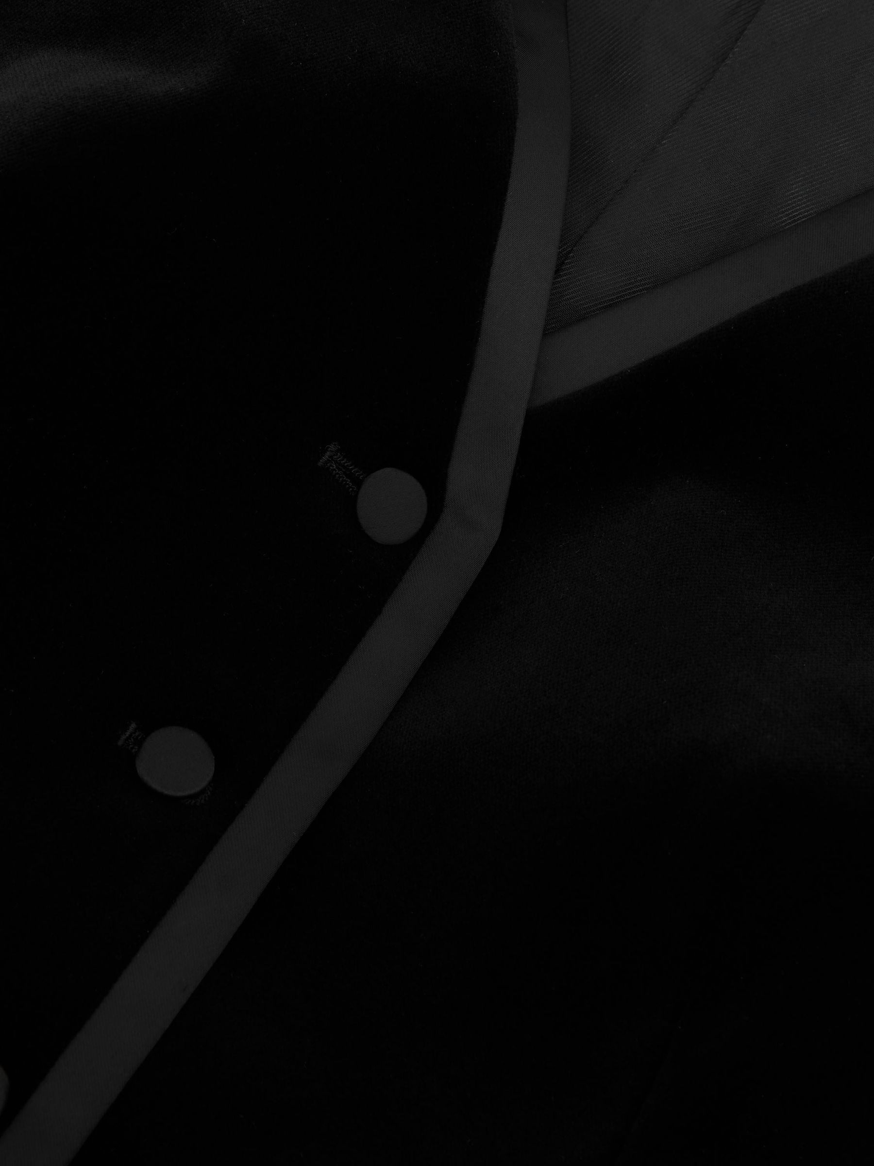 Velvet Satin-Trim Tailored Waistcoat in Black - صورة 8 من 8