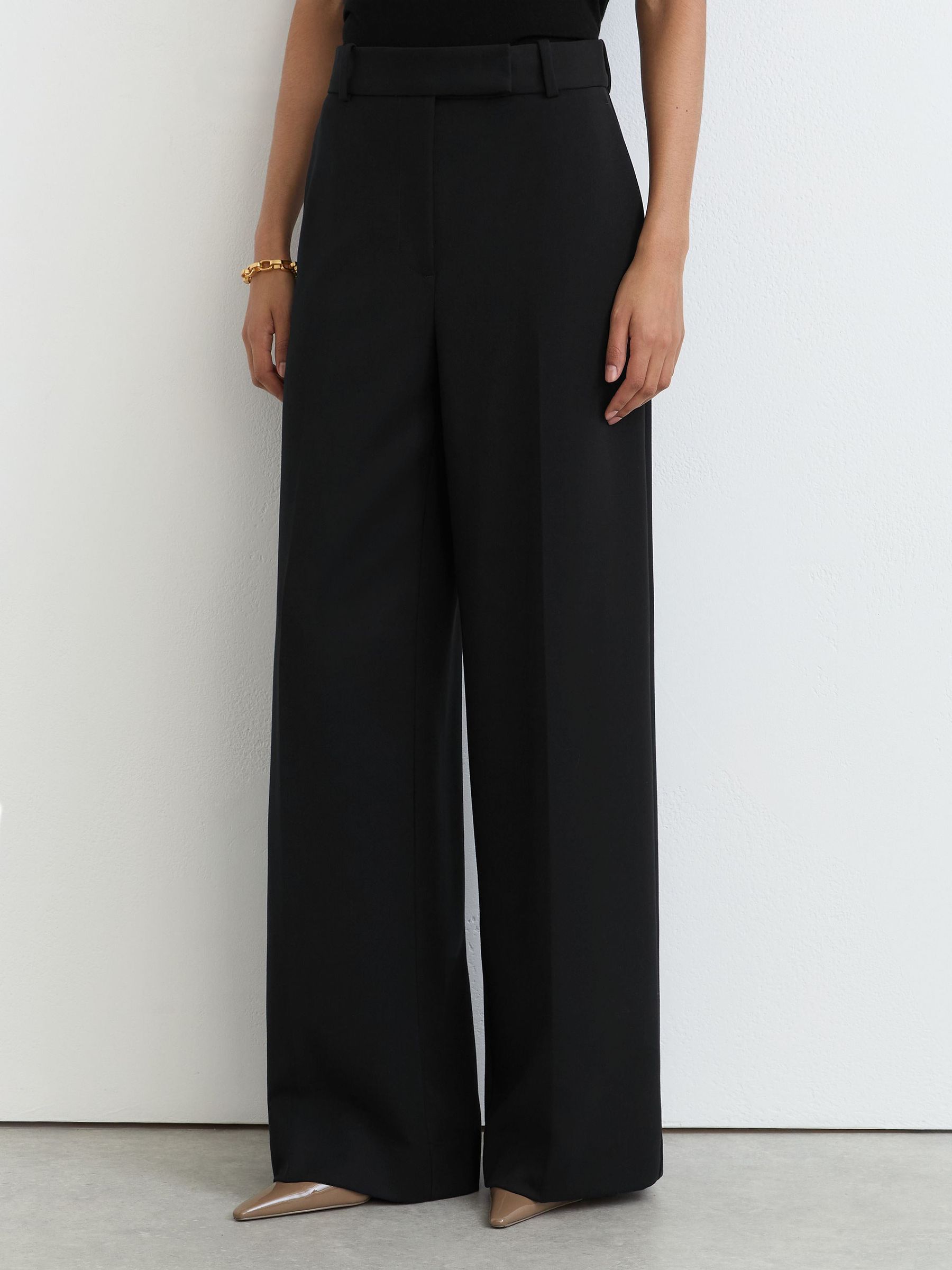 Tall Wide-Leg Suit Trousers in Black - Image 3 de 8