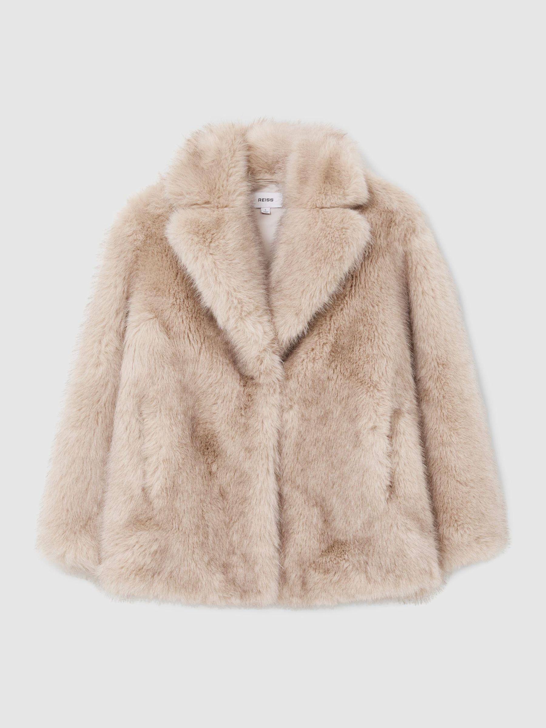 Petite Faux-Fur Coat in Neutral - Image 2 of 10