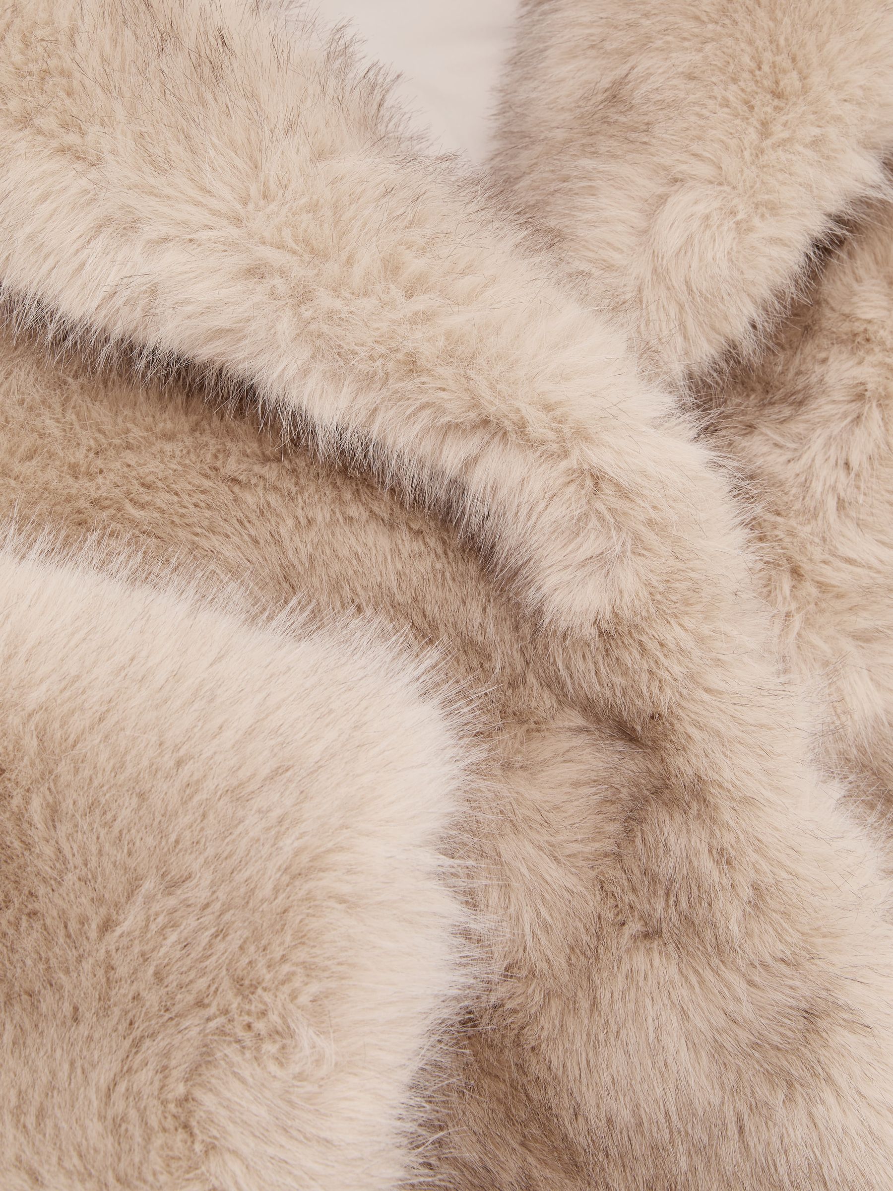 Petite Faux-Fur Coat in Neutral - Image 9 of 10