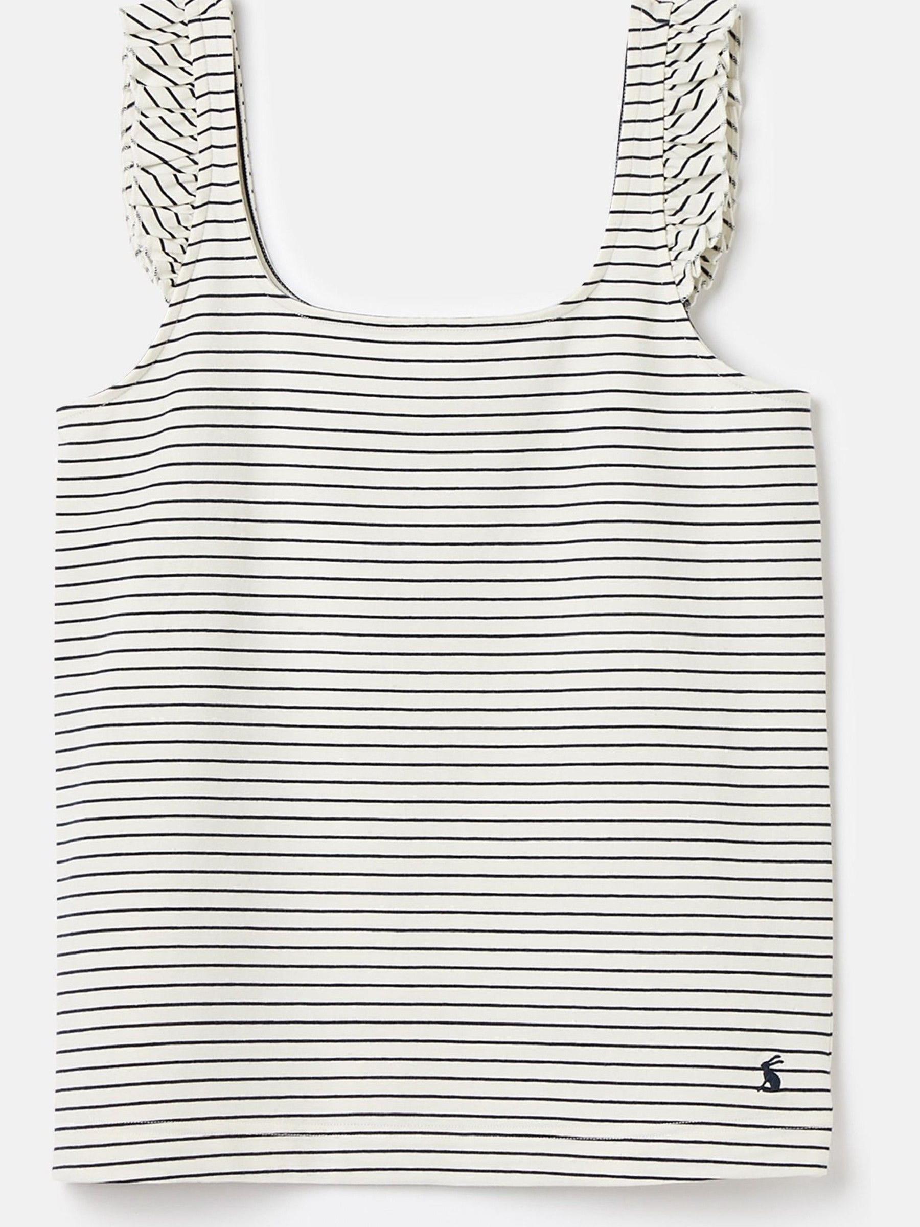 Claire Cream Striped Frilled Vest - Image 4 of 4