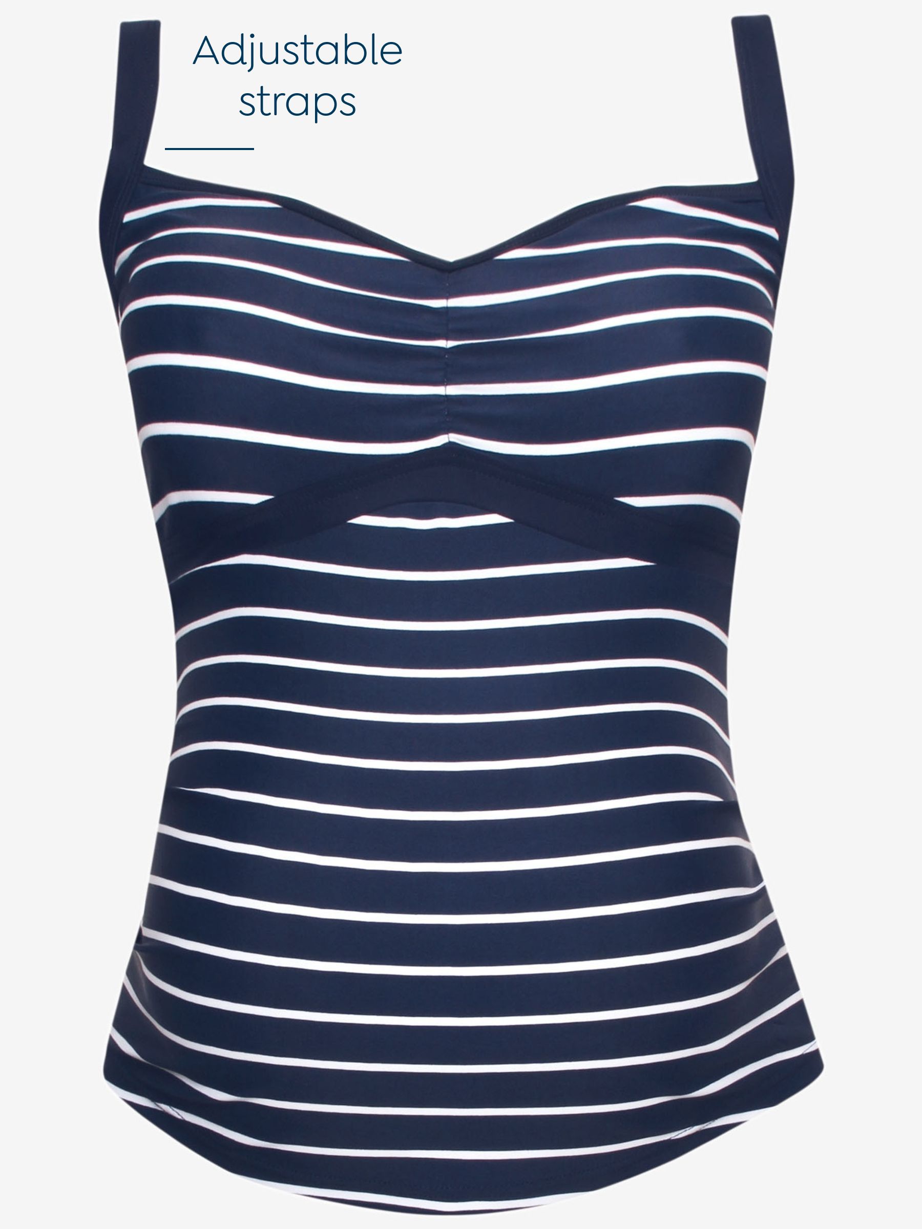Navy White Stripe Maternity Tankini Set - Image 3 of 4