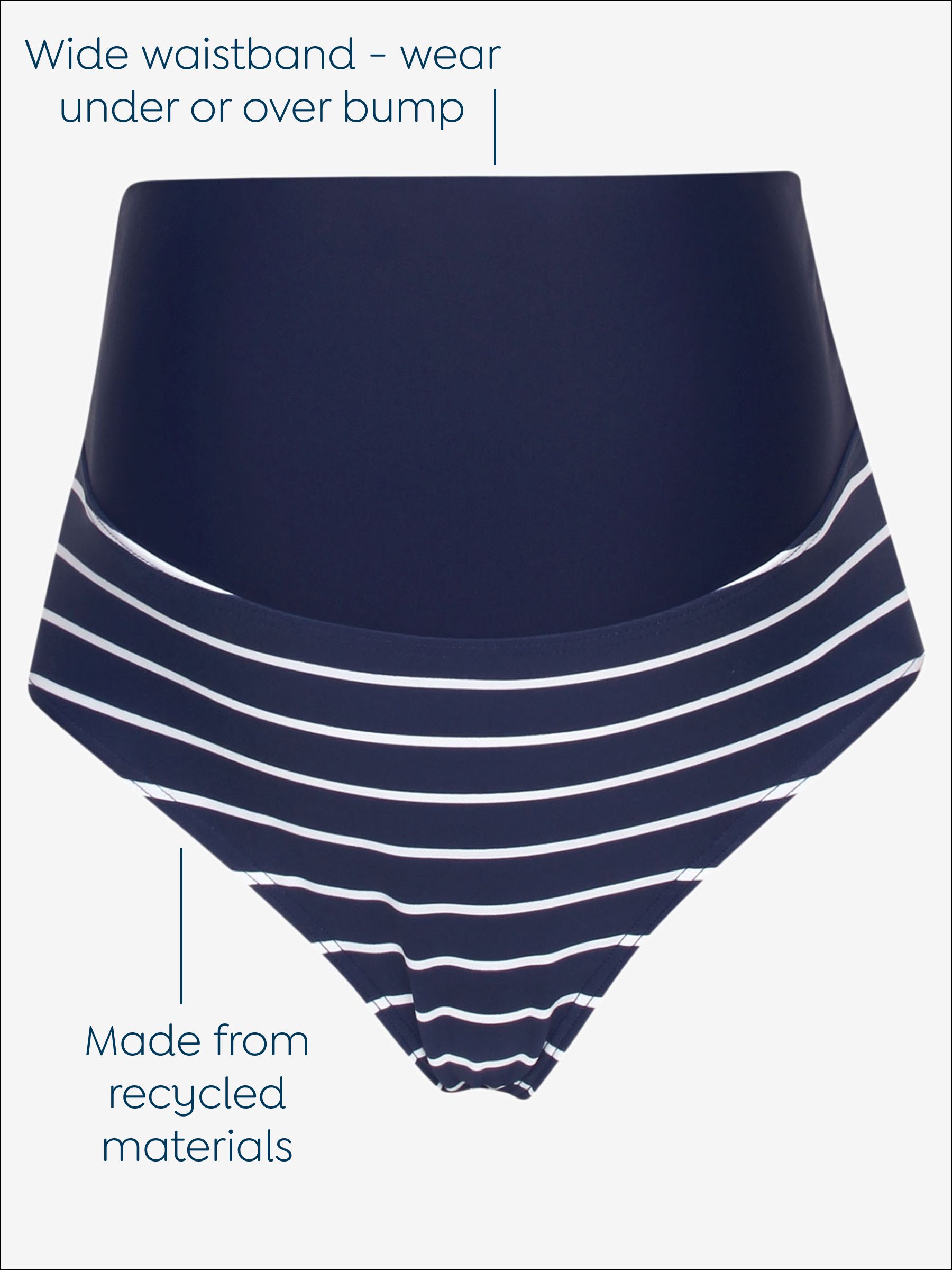 Navy White Stripe Maternity Tankini Set - Image 4 of 4