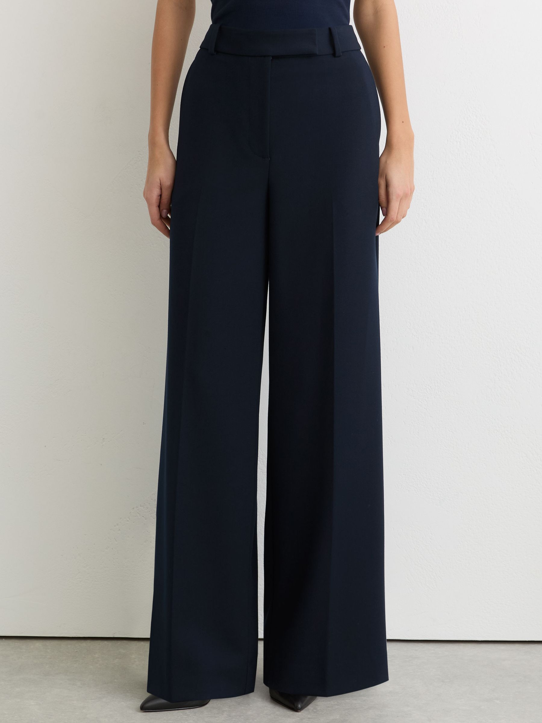 Tall Wide-Leg Suit Trousers in Navy - Image 3 of 8