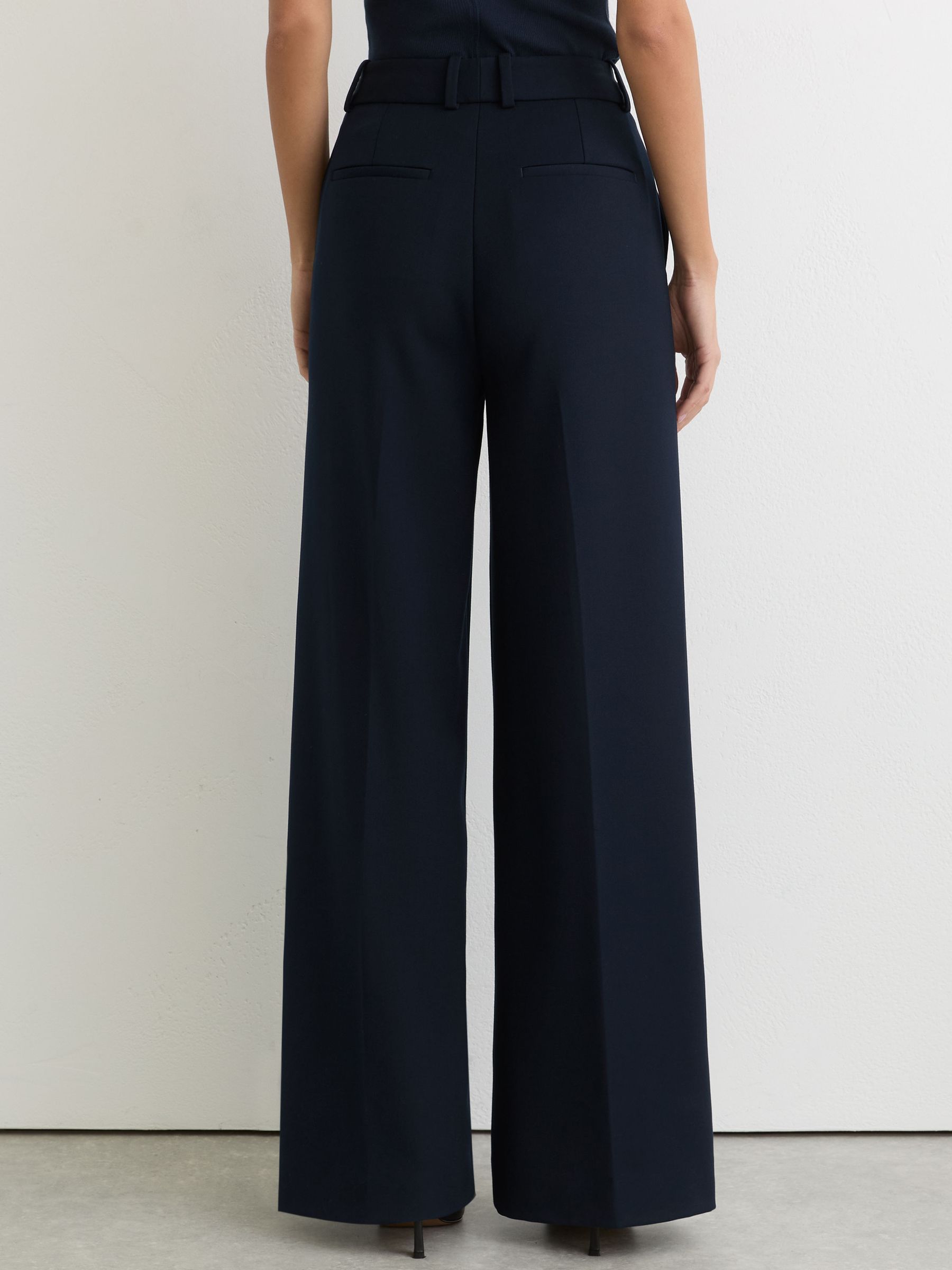 Tall Wide-Leg Suit Trousers in Navy - Image 5 of 8