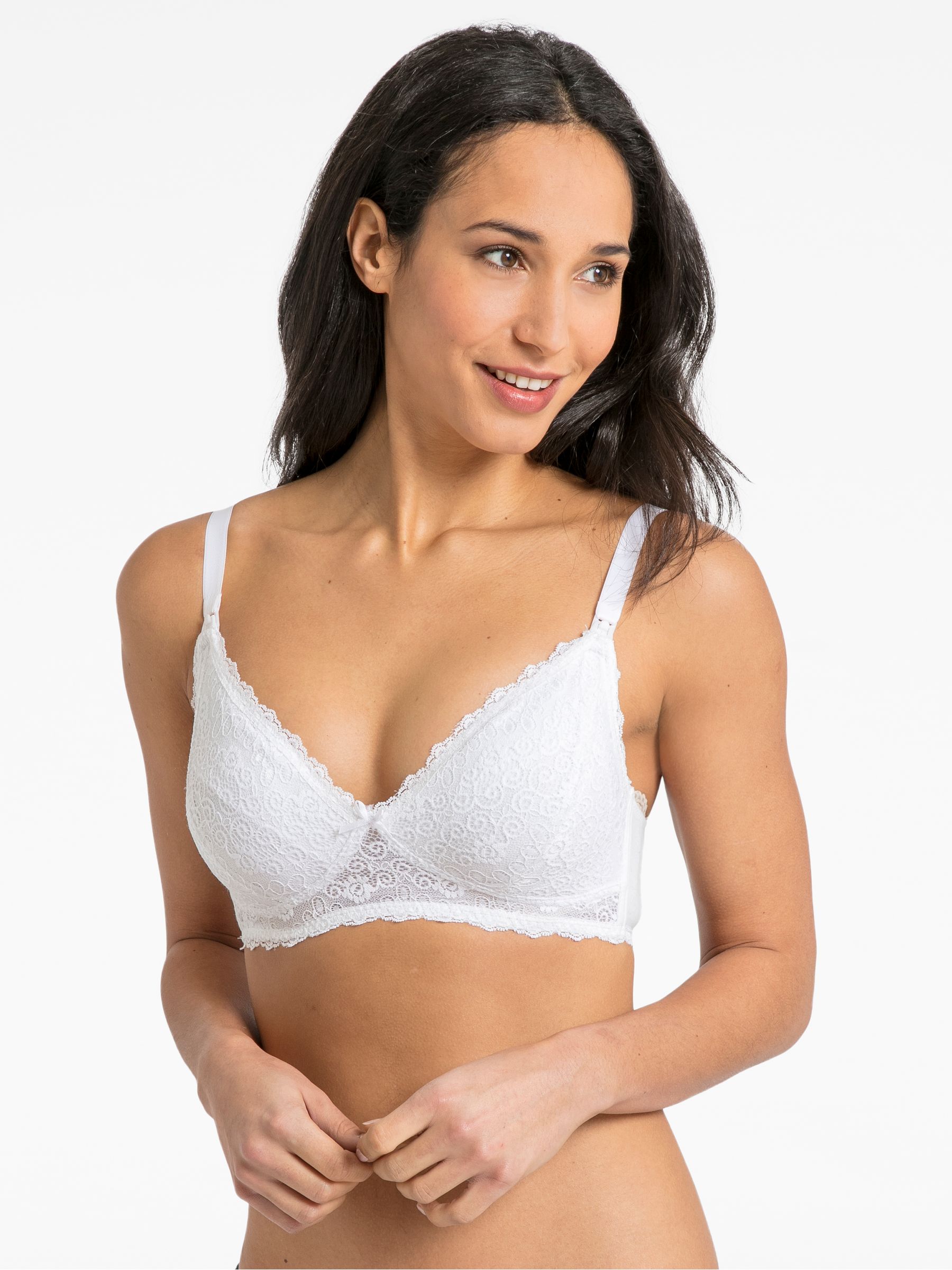 White Maternity & Nursing Lace Bras - Image 2 of 4