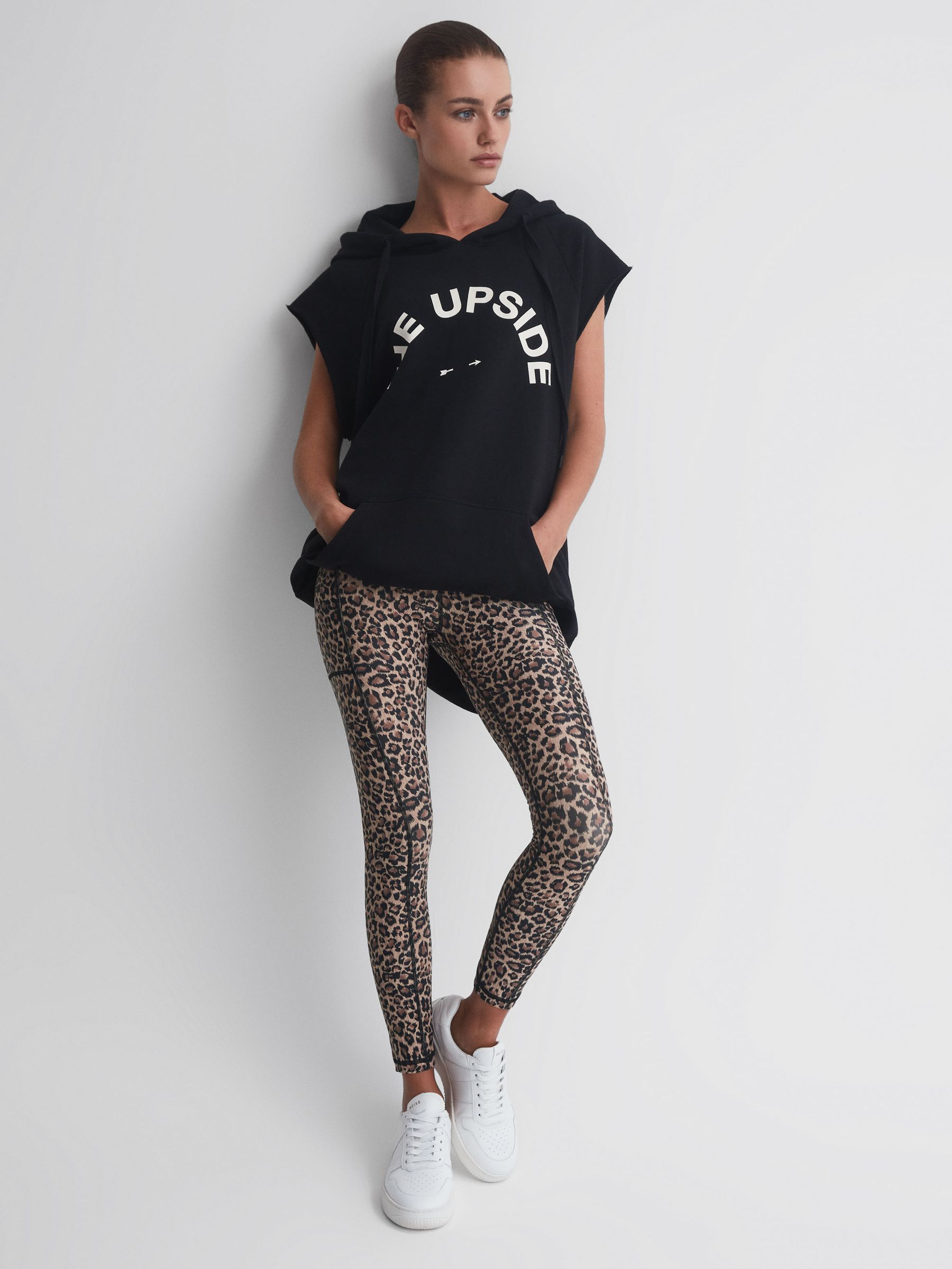 The Upside Animal Print Drawstring Leggings in Animal - Image 4 of 5