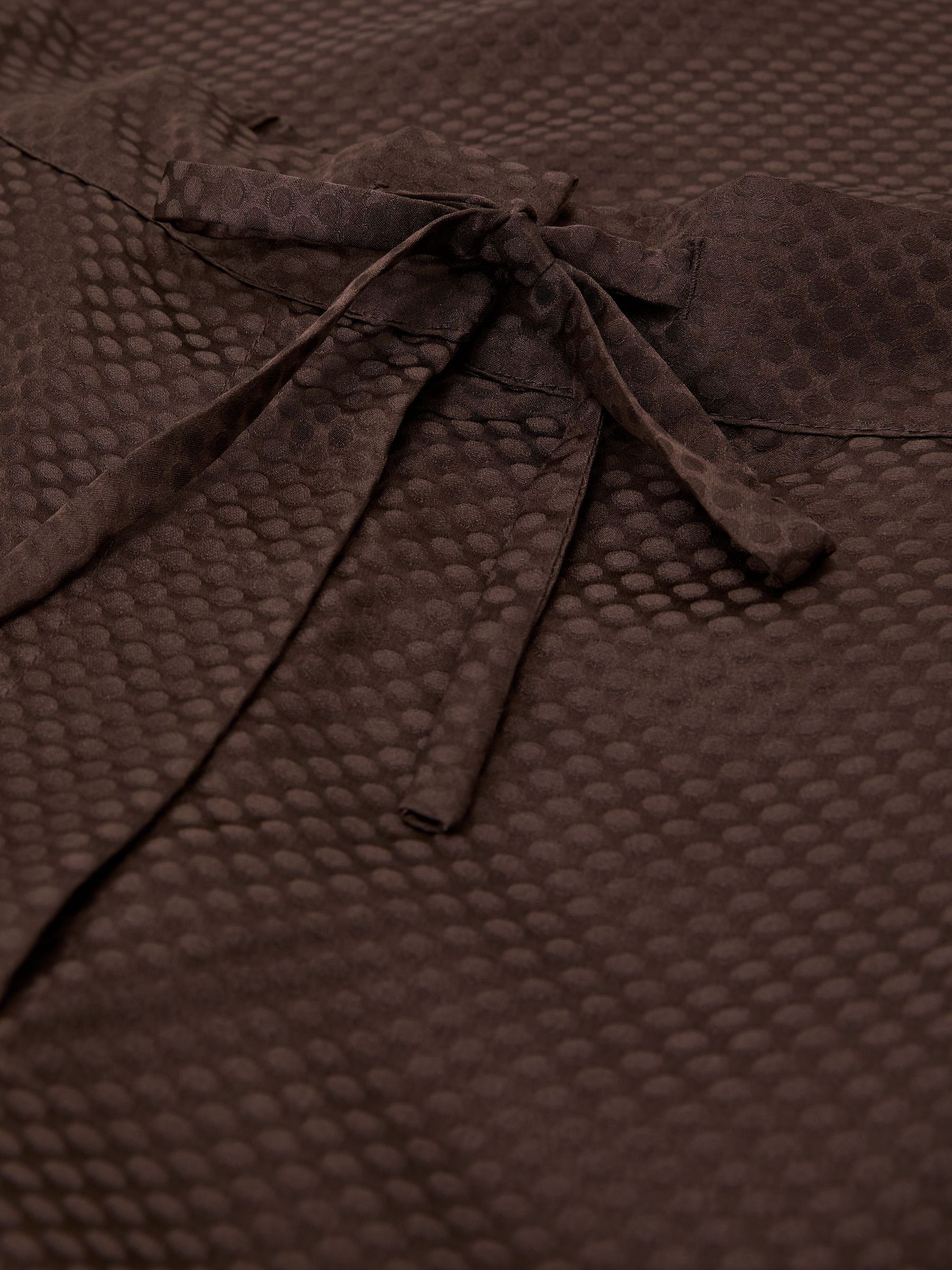Silk Jacquard Wide-Leg Trousers in Mocha Brown - Image 8 of 8