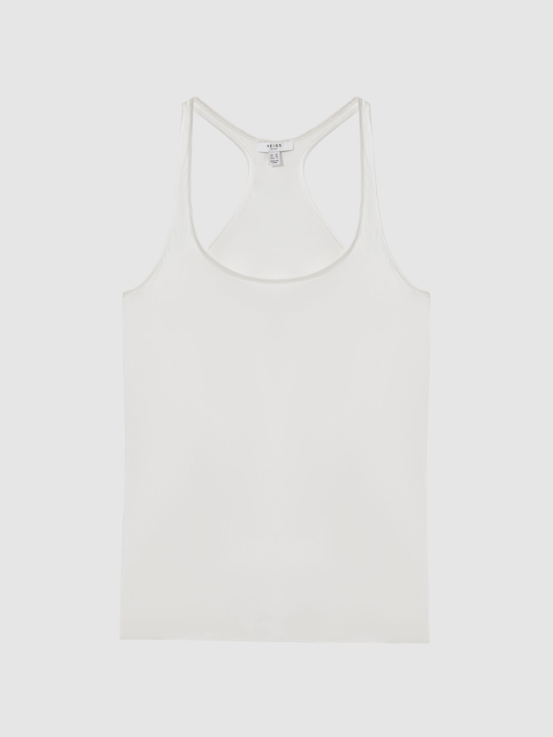 Silk Racerback Vest in Ivory - Image 2 of 4