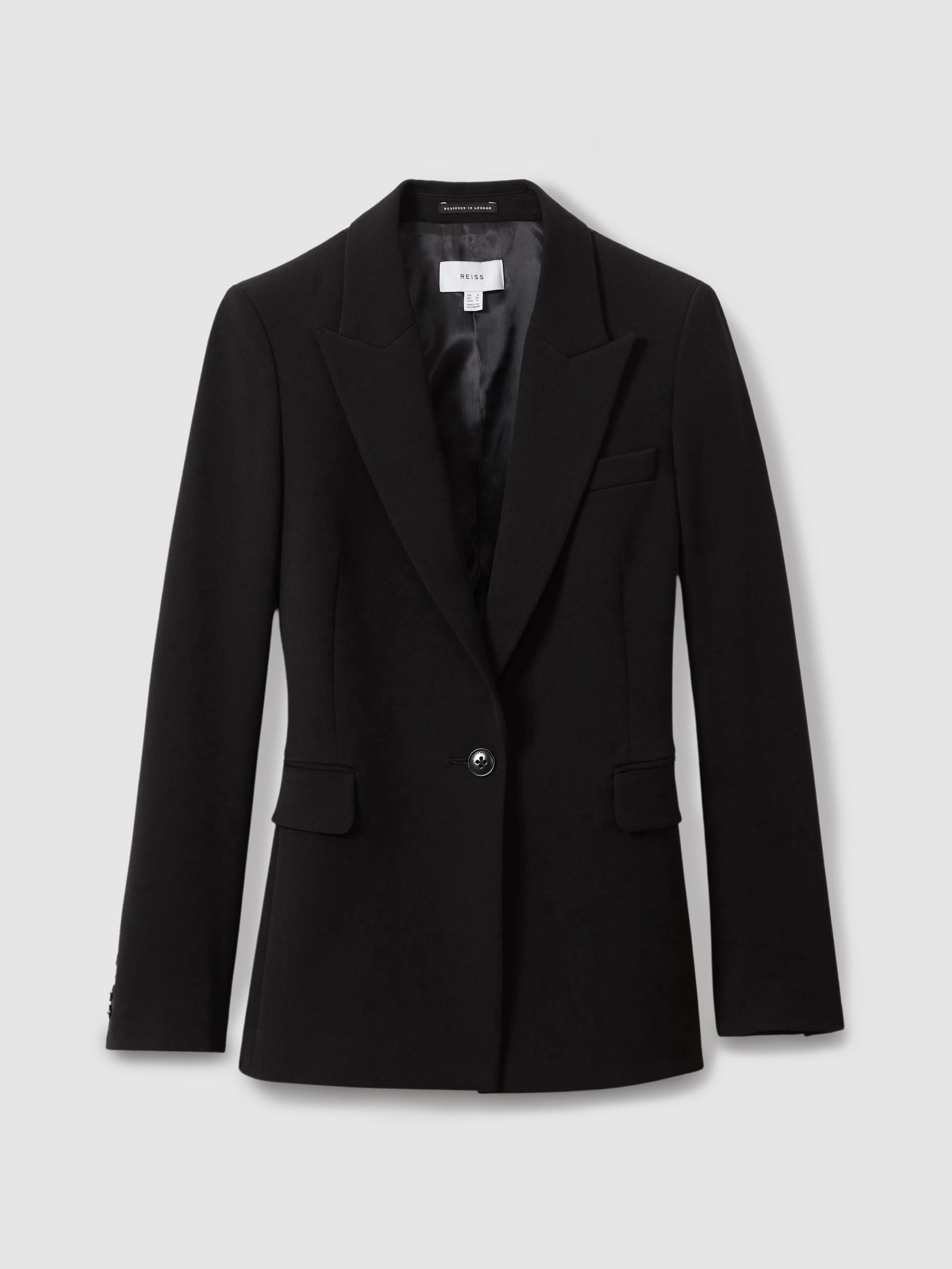 Tall Tailored Single Breasted Suit Blazer in Black - Image 2 of 7