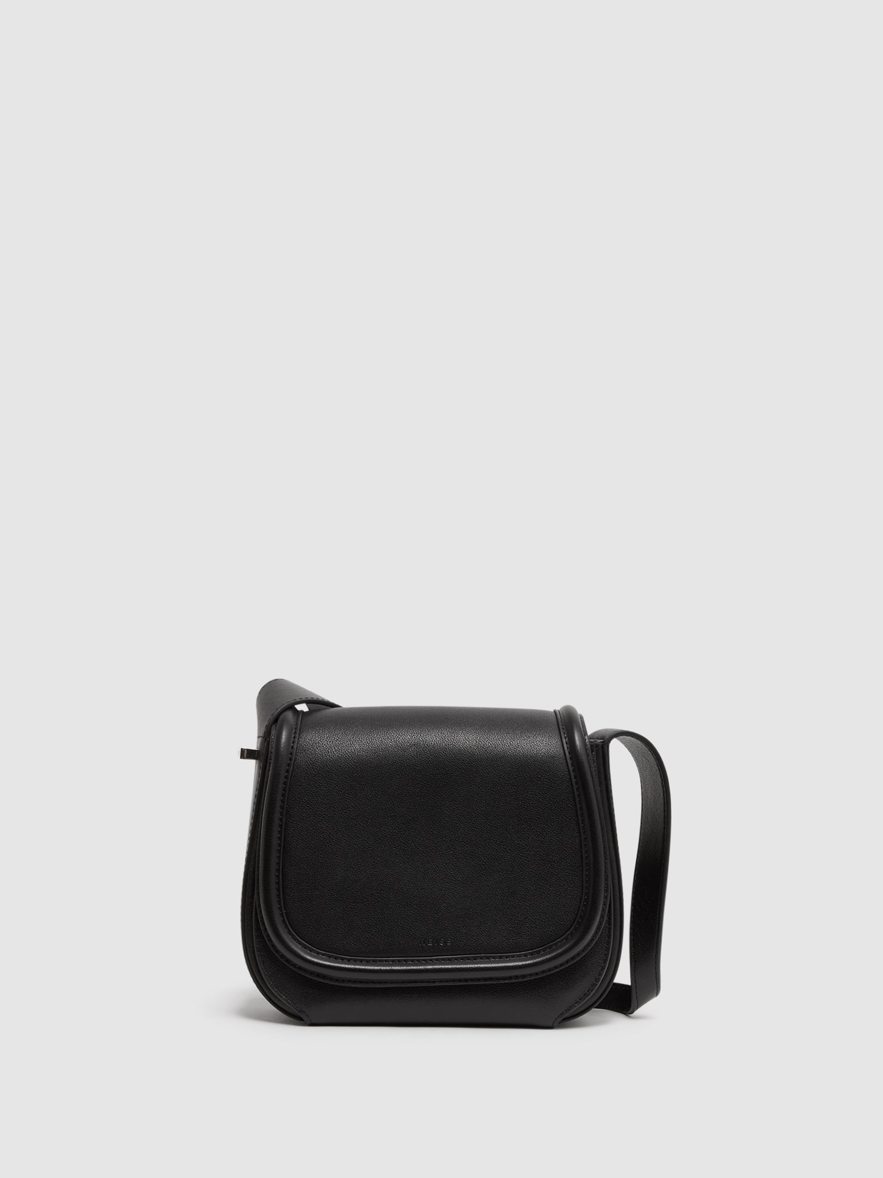 Leather Saddle Bag in Black - Image 1 of 5