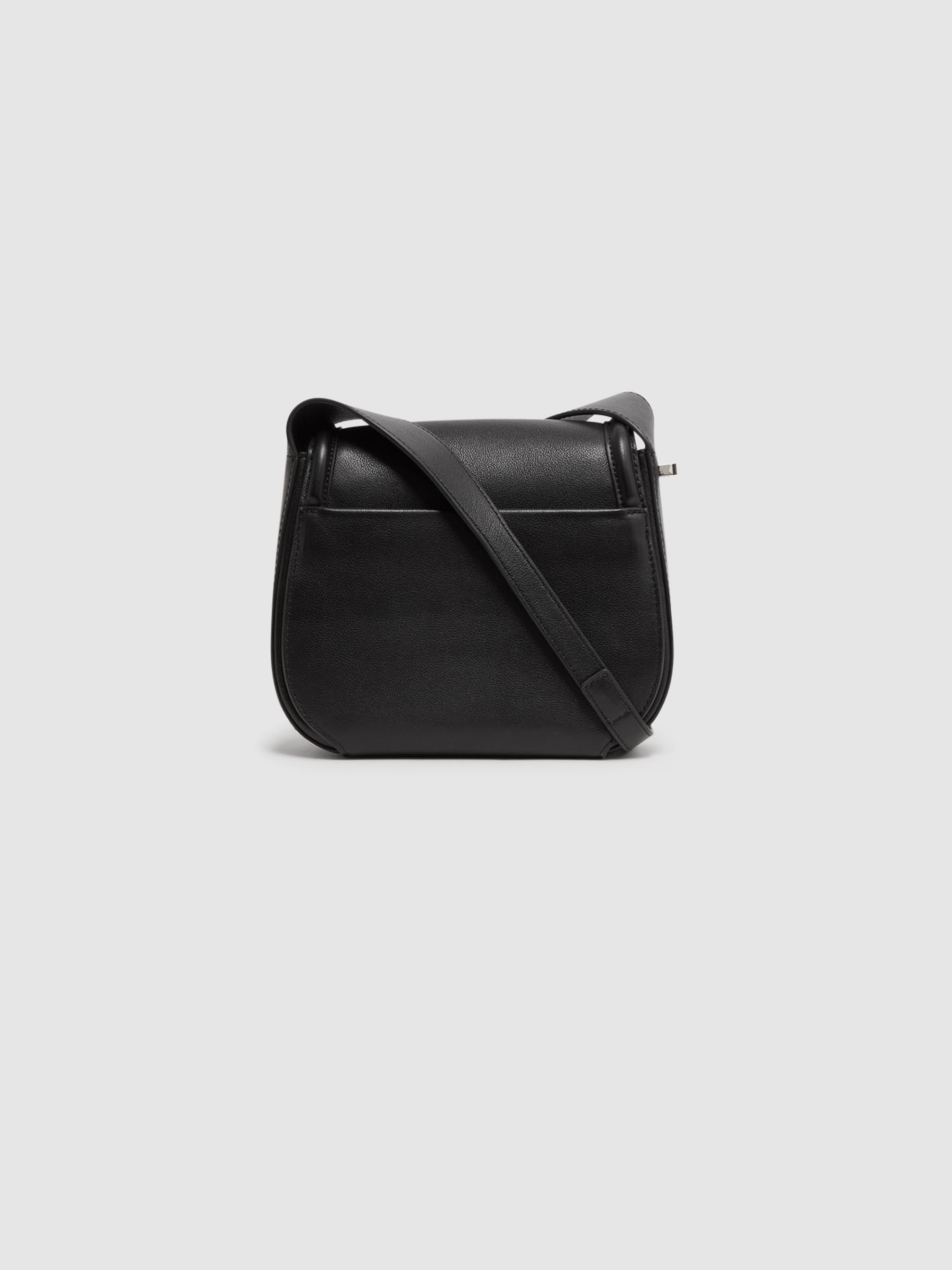 Leather Saddle Bag in Black - Image 3 of 5