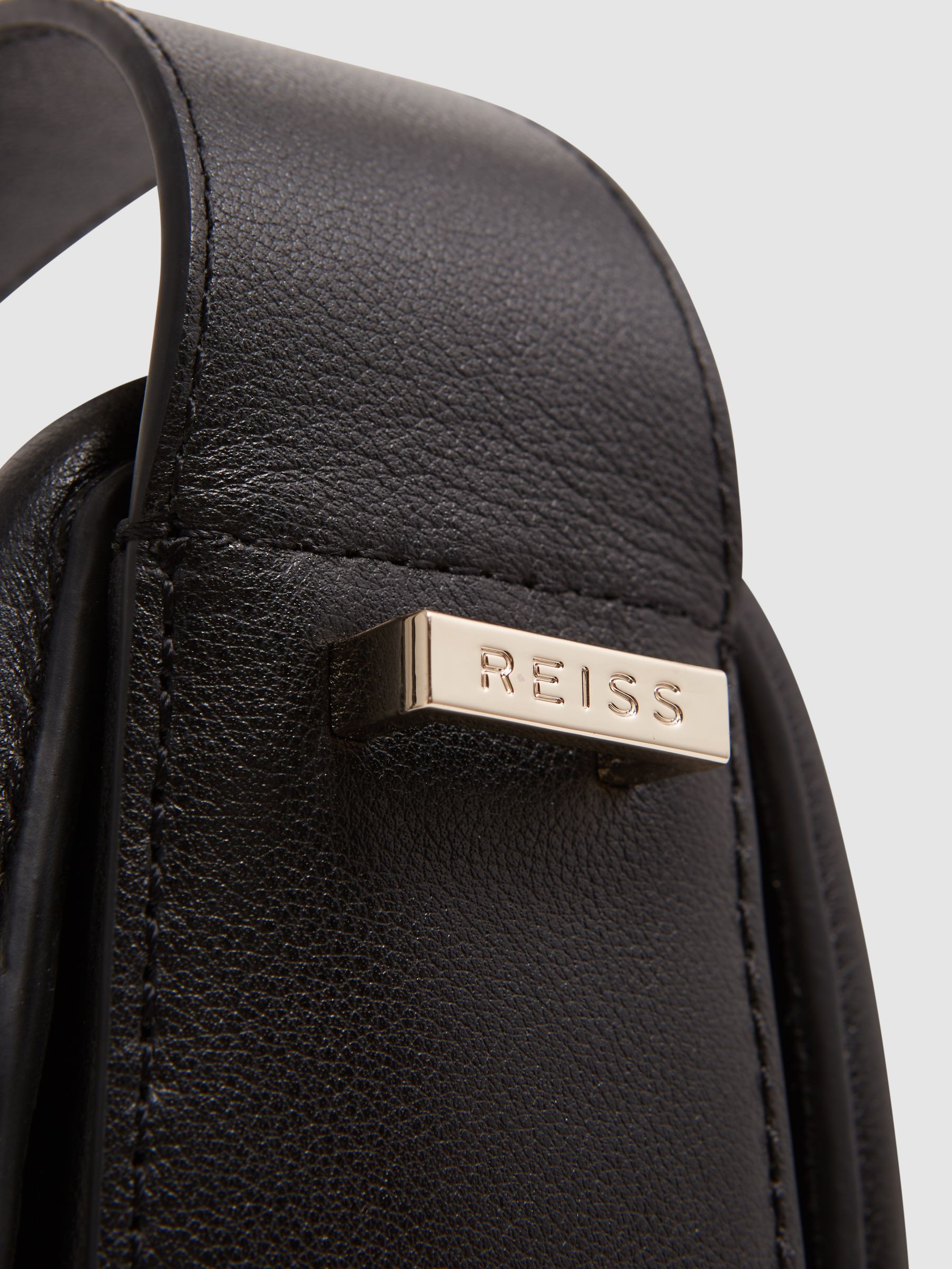 Leather Saddle Bag in Black - Image 5 of 5