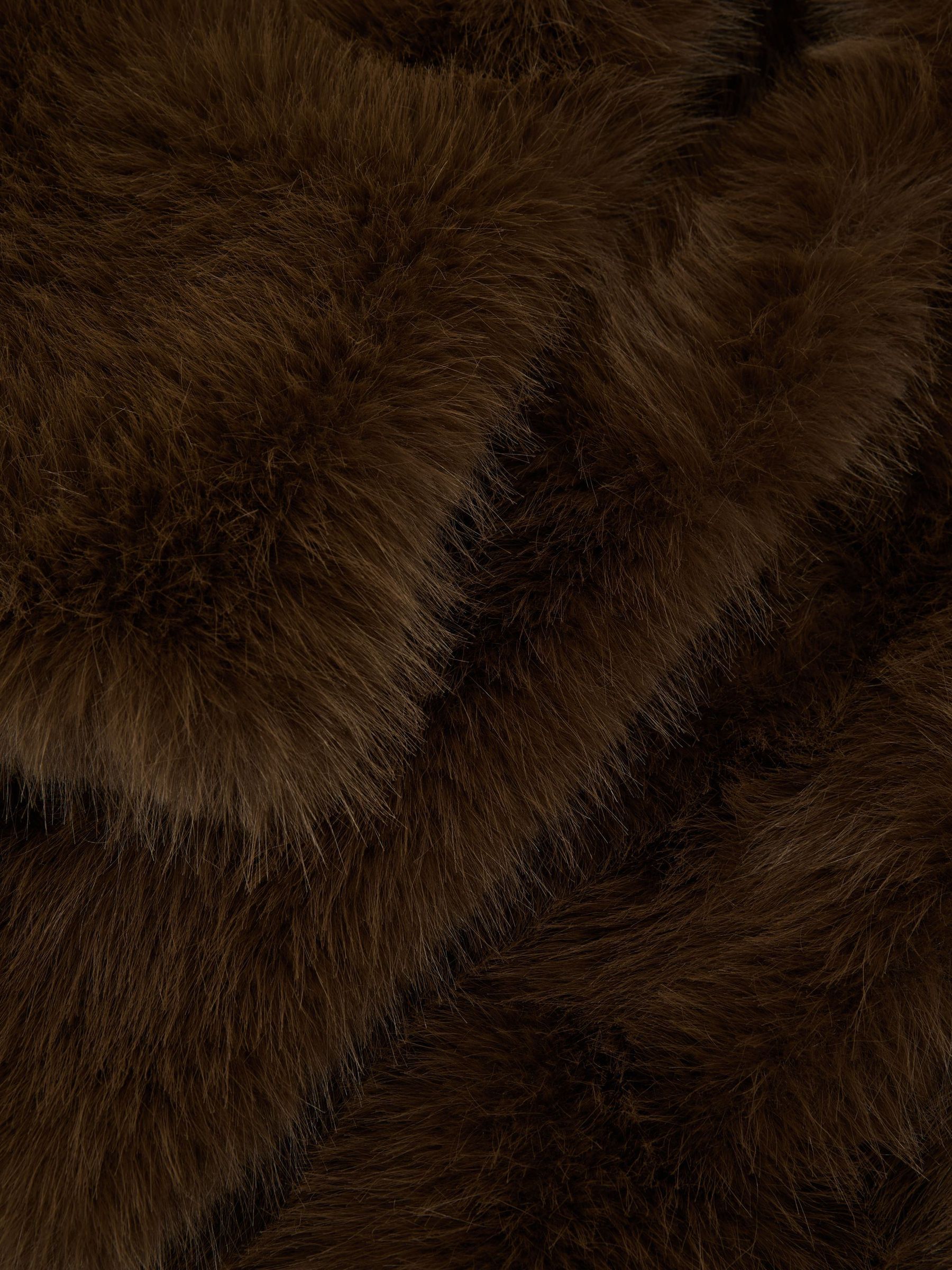 Petite Faux-Fur Coat in Brown - Image 8 of 9