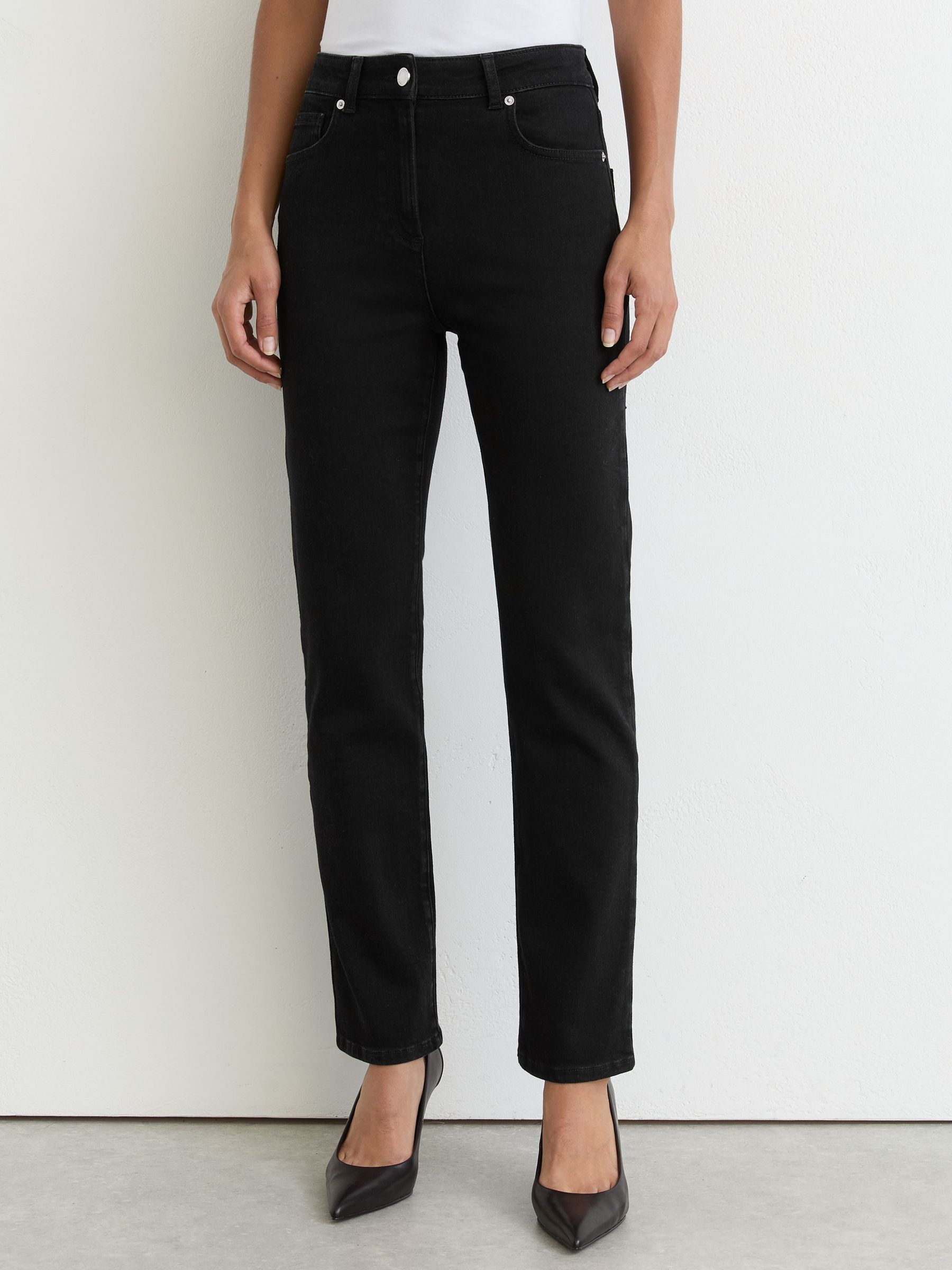Slim-Leg Mid-Rise Jeans in Black - Image 3 of 6