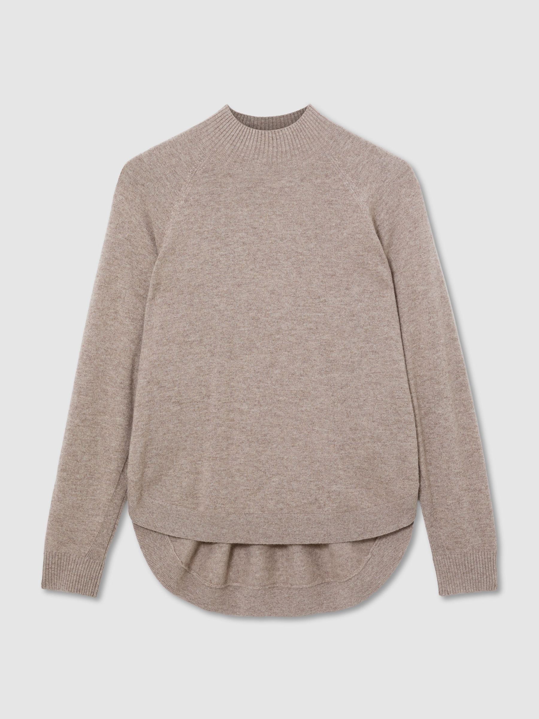 Wool-Blend Funnel-Neck Jumper with Cashmere in Neutral - Image 2 of 5