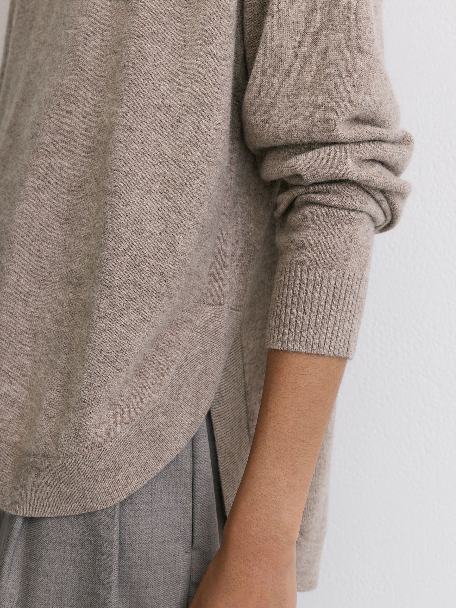 Wool-Blend Funnel-Neck Jumper with Cashmere in Neutral - Image 3 of 5
