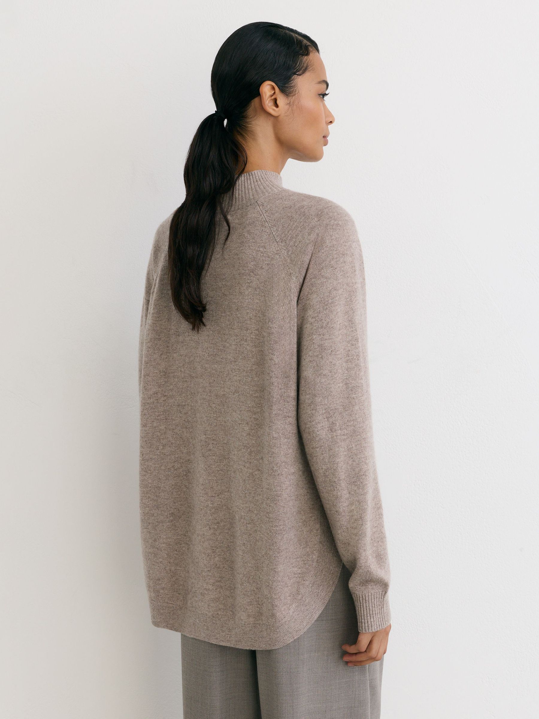 Wool-Blend Funnel-Neck Jumper with Cashmere in Neutral - Image 5 of 5