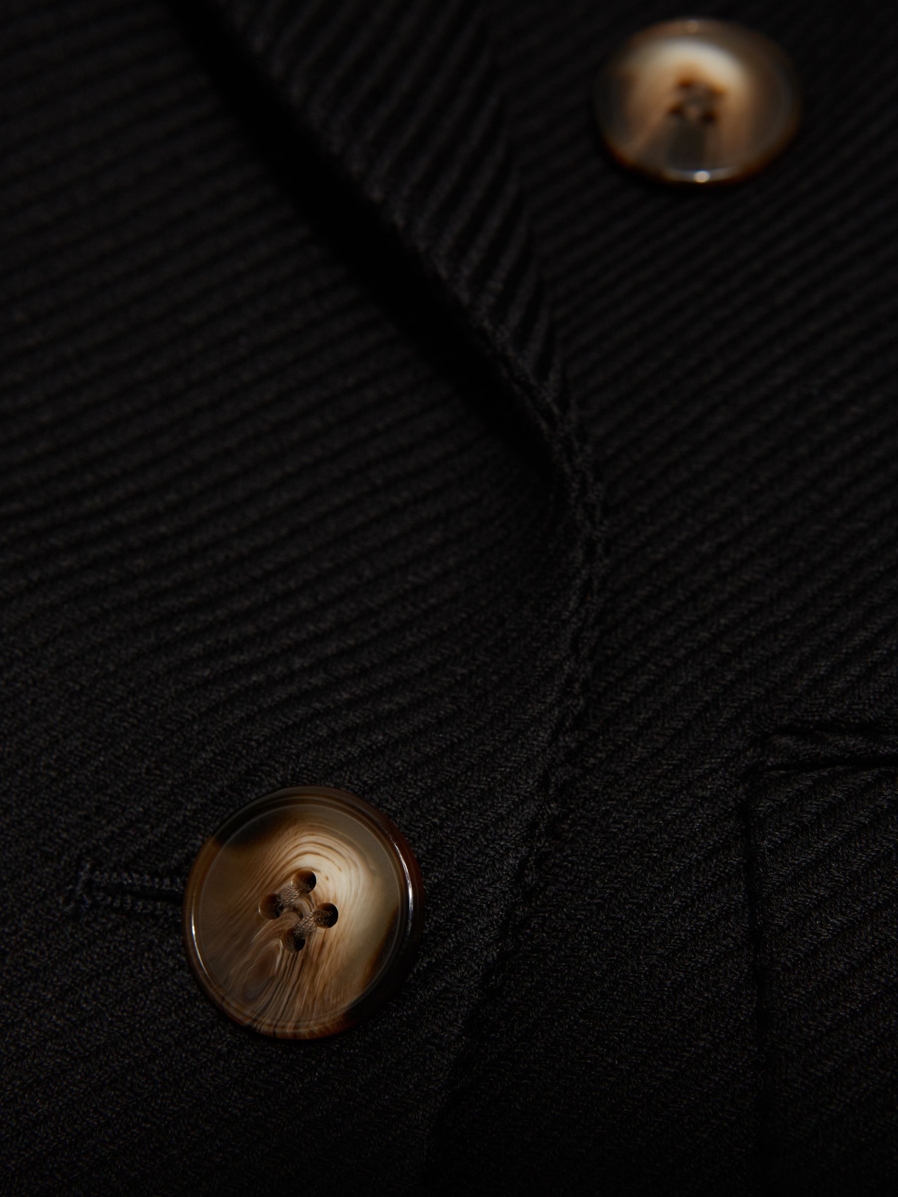 Double Breasted Twill Blazer in Black - Image 10 of 11